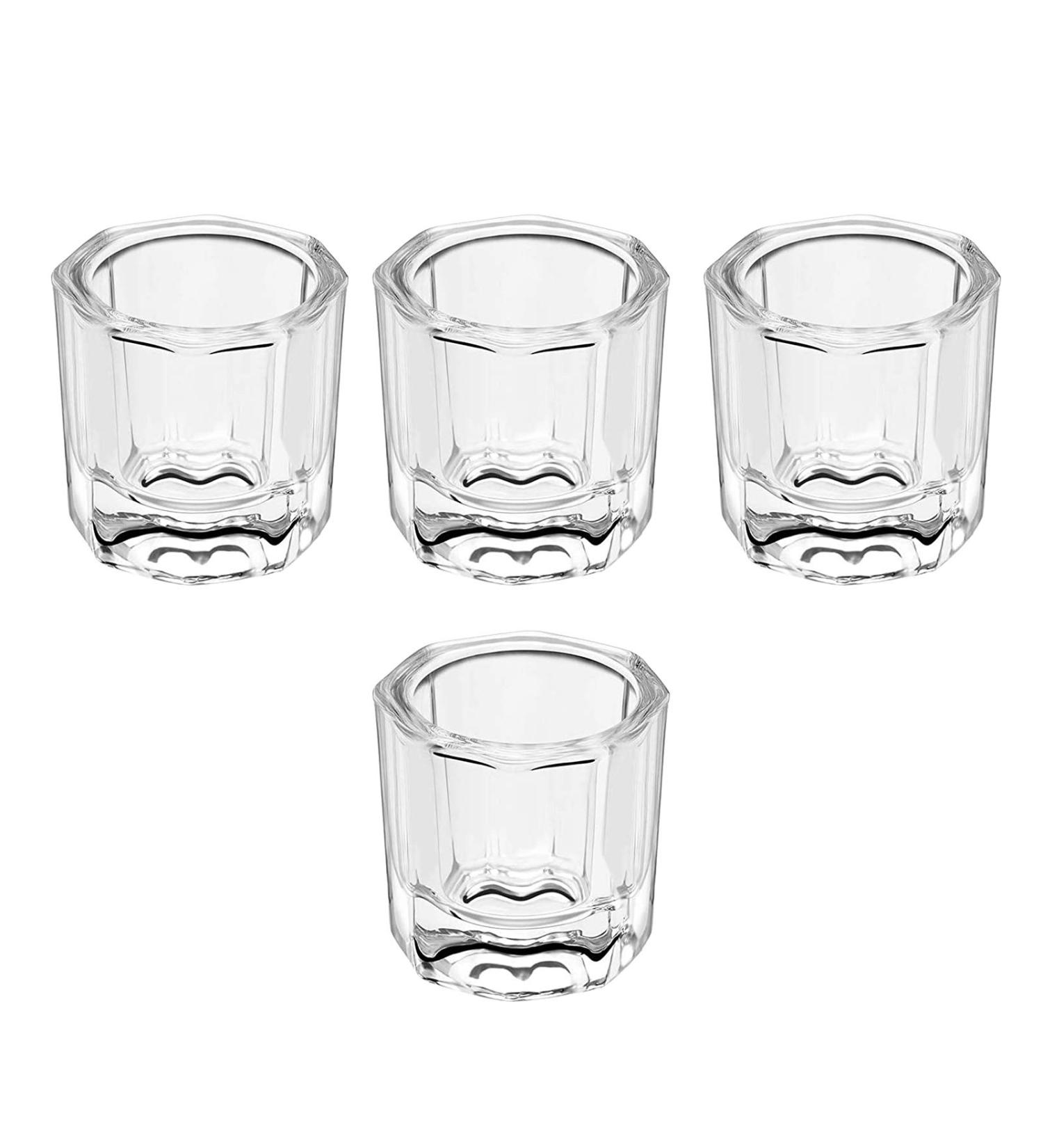 Beauticom Octagon Crystal Glass Dappen Dish Set - 4 Pieces for Nail Dip Powder & Remover - Buy Online on SooperMarket.com