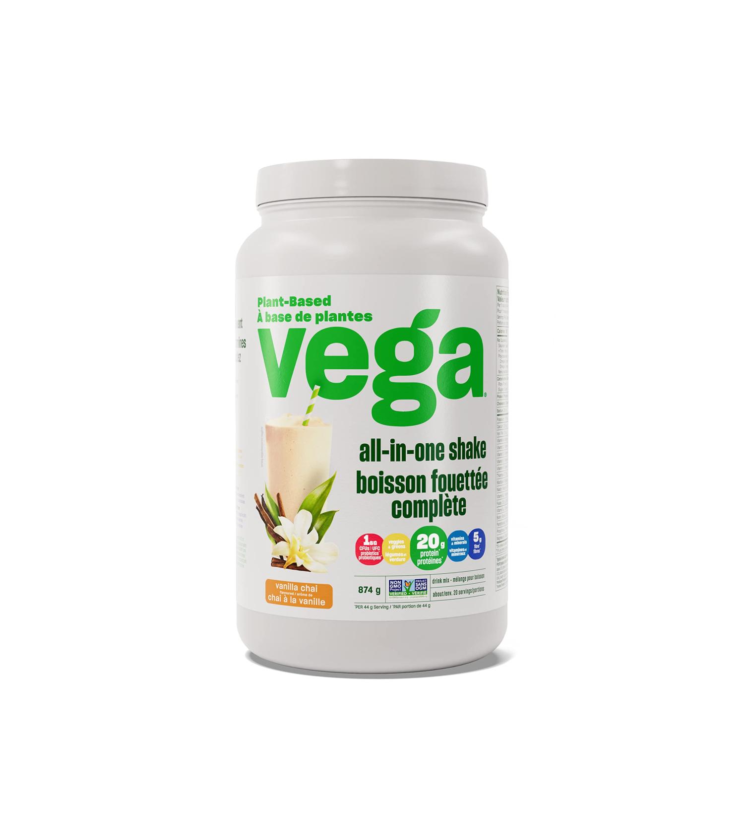 Vega All-in-One Vegan Protein Powder Vanilla Chai (20 Servings) Superfood Ingredients Vitamins For Immunity Support Keto Friendly Pea Protein For Women & Men 874g (Packaging May Vary) Vanilla Chai 20 Servings (Pack of 1) - Buy Online on SooperMarket.com