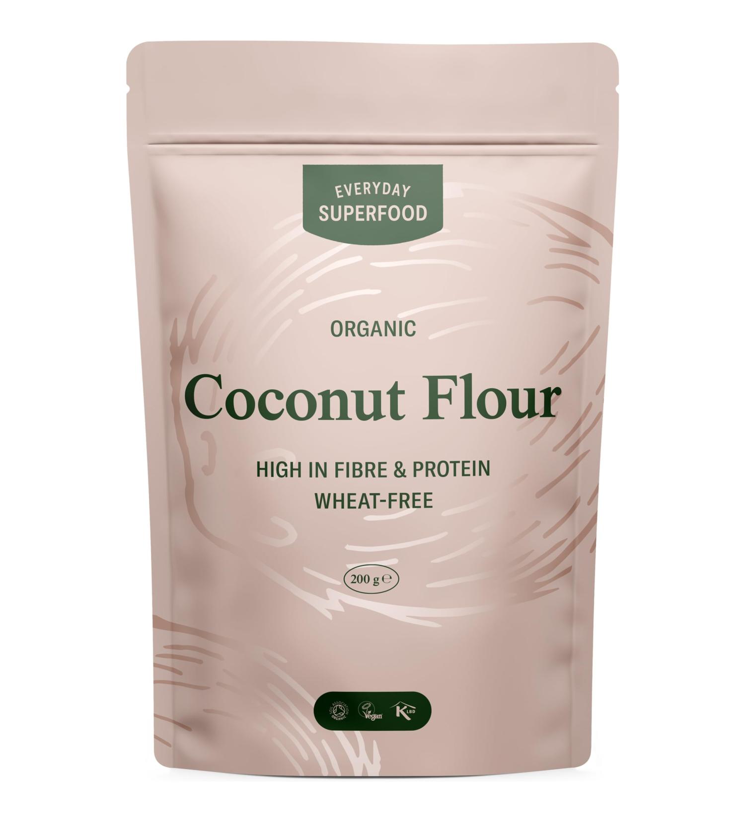 Organic Coconut Flour 200g - Premium Keto Baking Ingredient - Certified Kosher Vegan - Bulk Options Available - Buy Online on SooperMarket.com