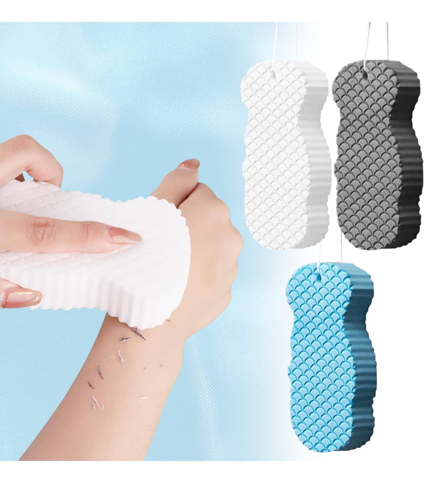 Super Soft Exfoliating Bath Sponge 3Pcs Set - Gentle Dead Skin Remover for Adults, Children, and Pregnant Women - Buy Online on SooperMarket.com