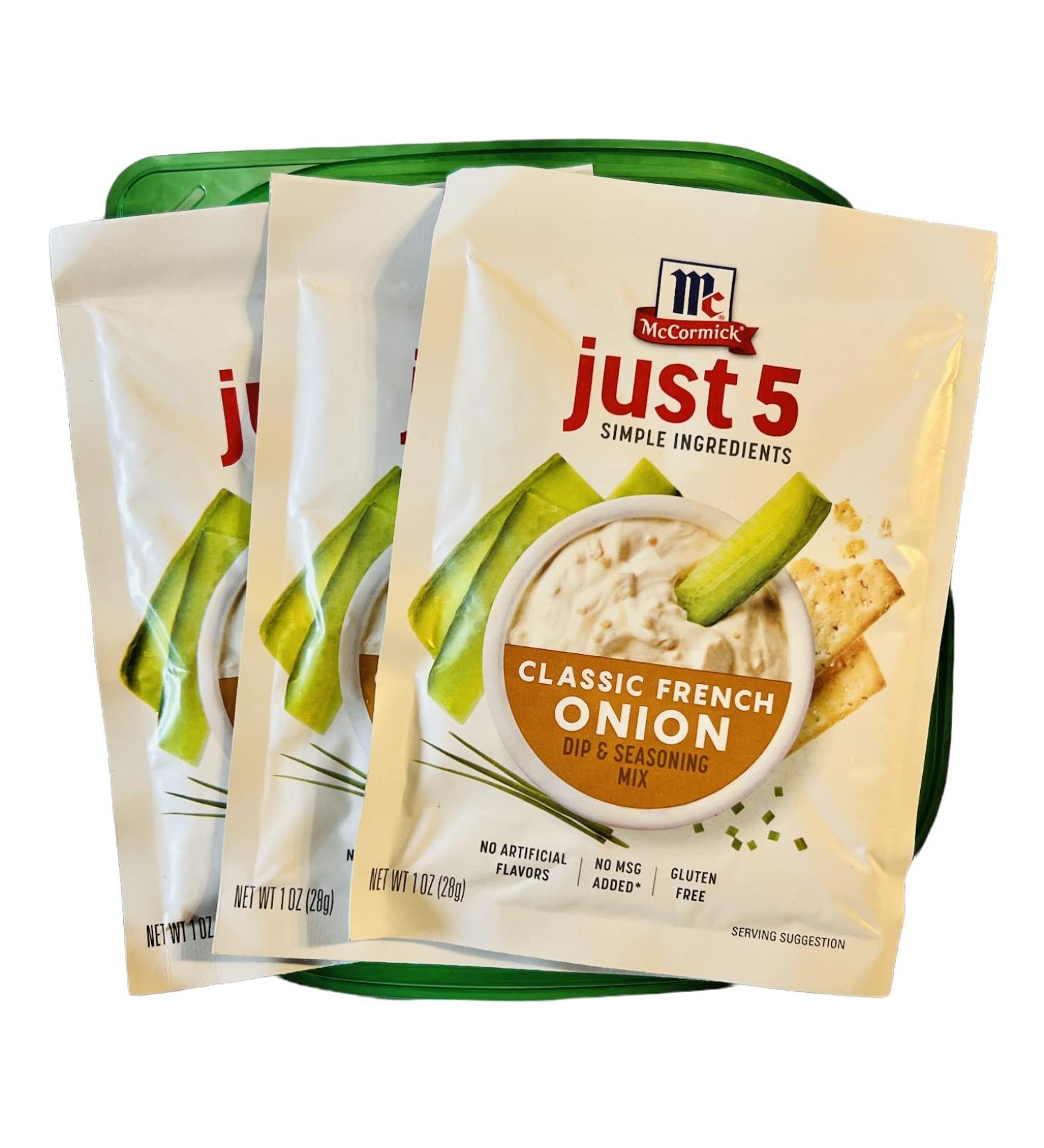McCormick French Onion Dip & Seasoning Mix Bundle - 3 Packets, Just 5 Simple Ingredients, with Leftover Container - Buy Online on SooperMarket.com