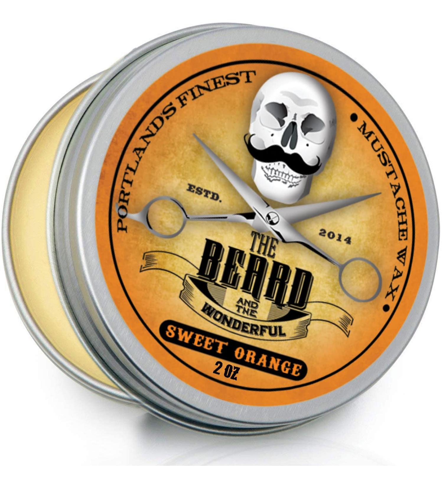 Premium 60ml Moustache Wax and Beard Wax for Strong Hold and Growth Promotion | Moisture Resistant Formula | All Natural Sweet Orange Scent - Buy Online on SooperMarket.com
