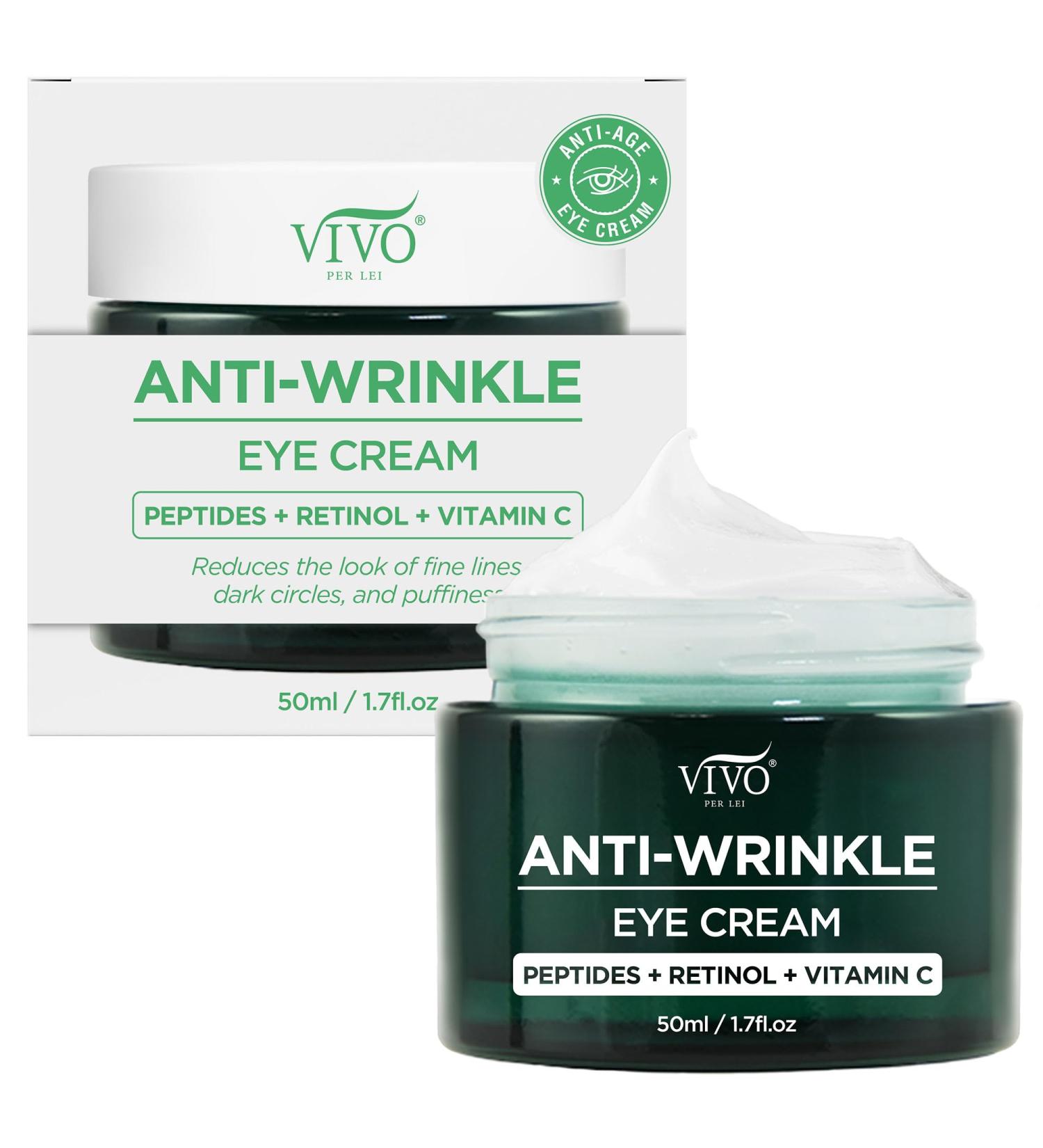 Vivo Per Lei Vitamin C Eye Cream - Anti-Aging Retinol & Peptide Formula for Puffiness Wrinkles & Dark Circles - 1.7 Fl. Oz - Buy Online on SooperMarket.com