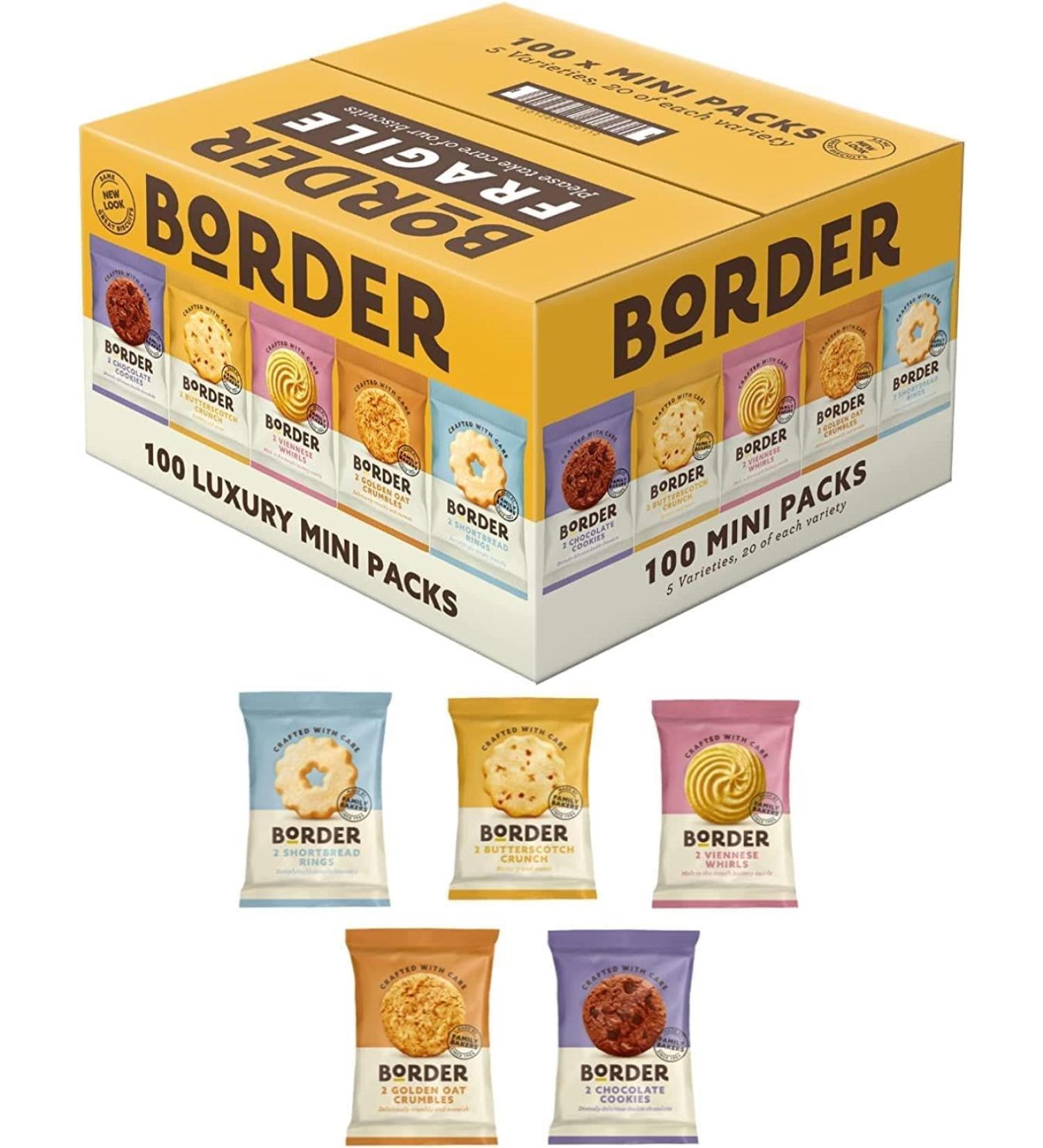 Border Biscuits Luxury Ultimate Assorted Mini Pack 100 Biscuits Wrapped 5 Varieties (1 Box) - Buy Online on SooperMarket.com