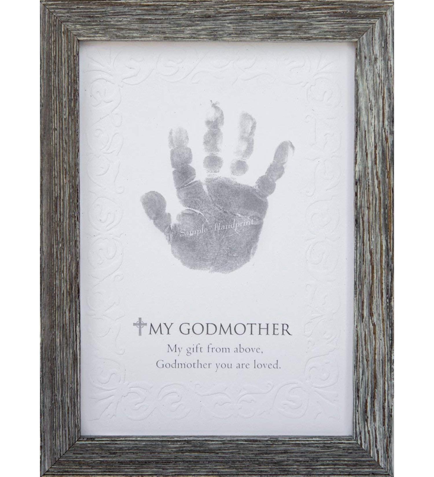 Godmother Godchild Handprint Frame - Grey | The Grandparent Gift - Buy Online on SooperMarket.com