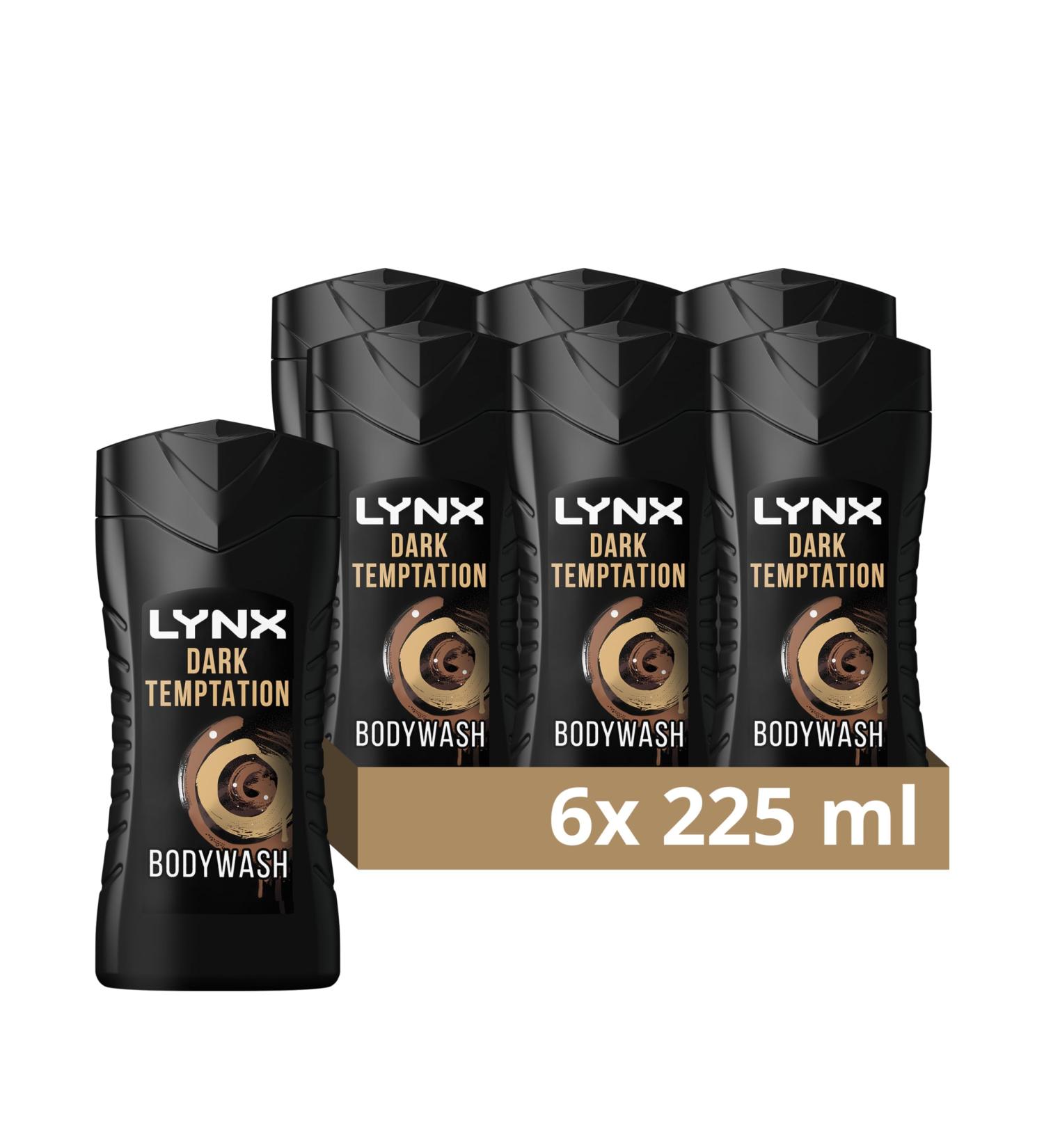 Lynx Dark Temptation Shower Gel - Long-lasting 12 Hour Irresistible Scent - 6 Pack (6x 225ml) - Buy Online on SooperMarket.com