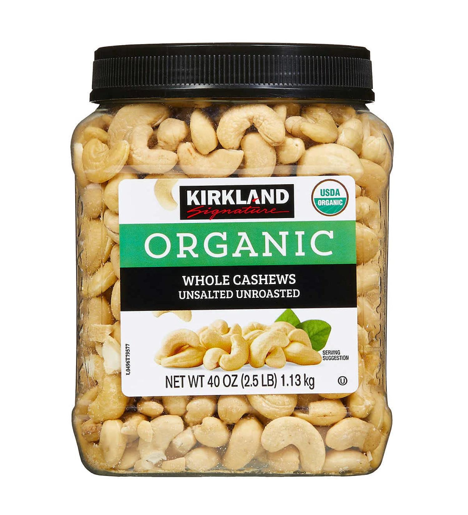 Kirkland Signature Organic Unsalted Cashews 40 Oz - 2.5 lb Pack | Premium Quality Nuts - Buy Online on SooperMarket.com