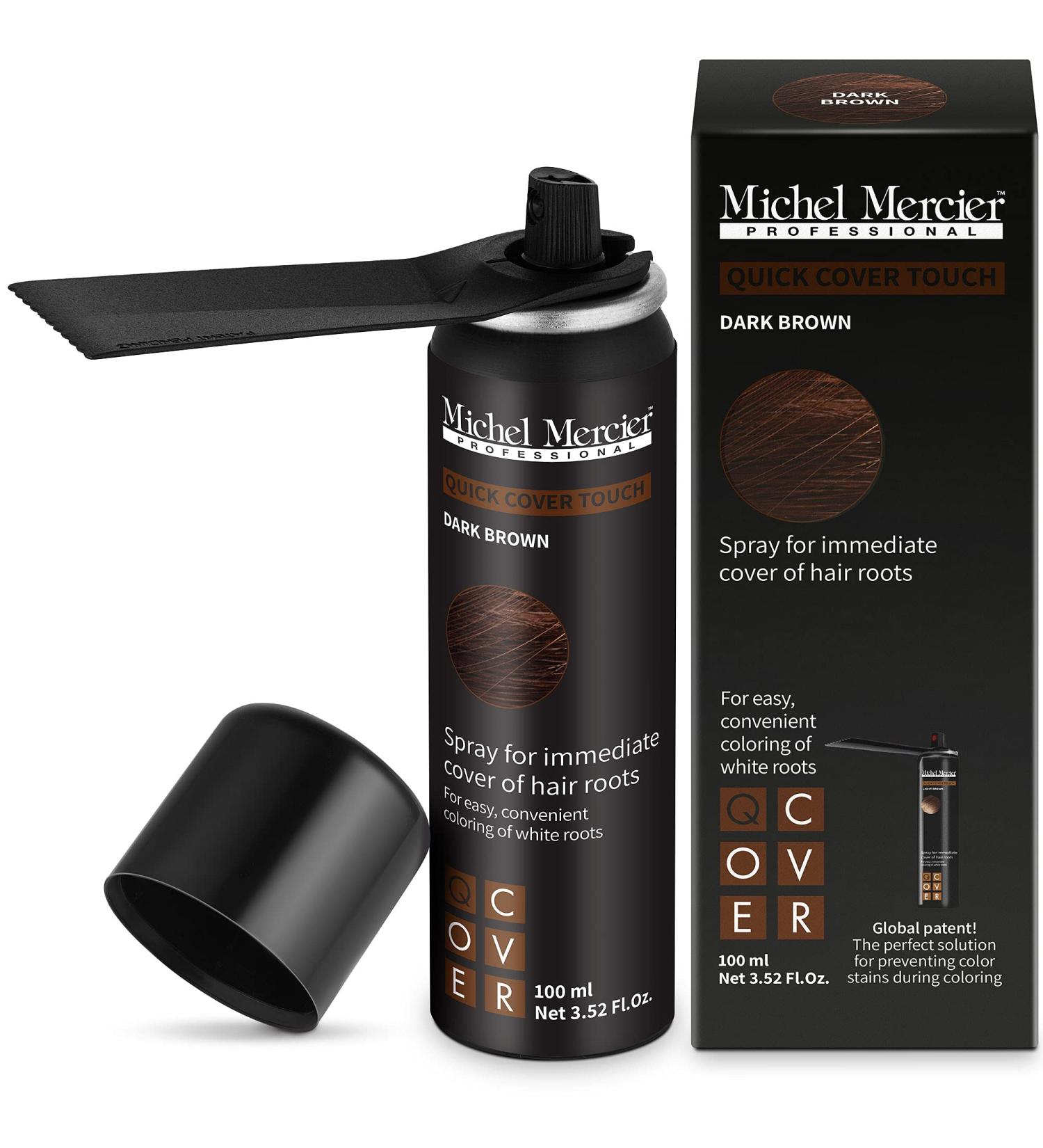 Buy Michel Mercier Hair Root Touch Up Spray - Dark Brown | Fast & Easy Grey Hair Concealer for All | Protects Hairline & Scalp Health - Buy Online on SooperMarket.com