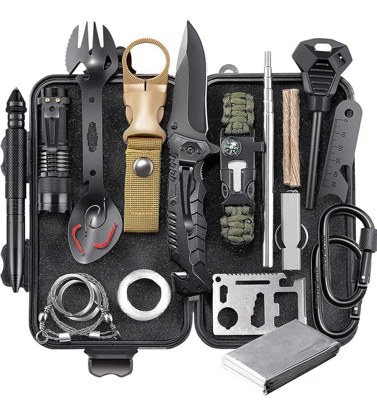 ISOP Emergency Survival Kit | Essential Survival Gear for Camping Hiking & Outdoor Adventures | Complete Emergency Tools Set - Buy Online on SooperMarket.com