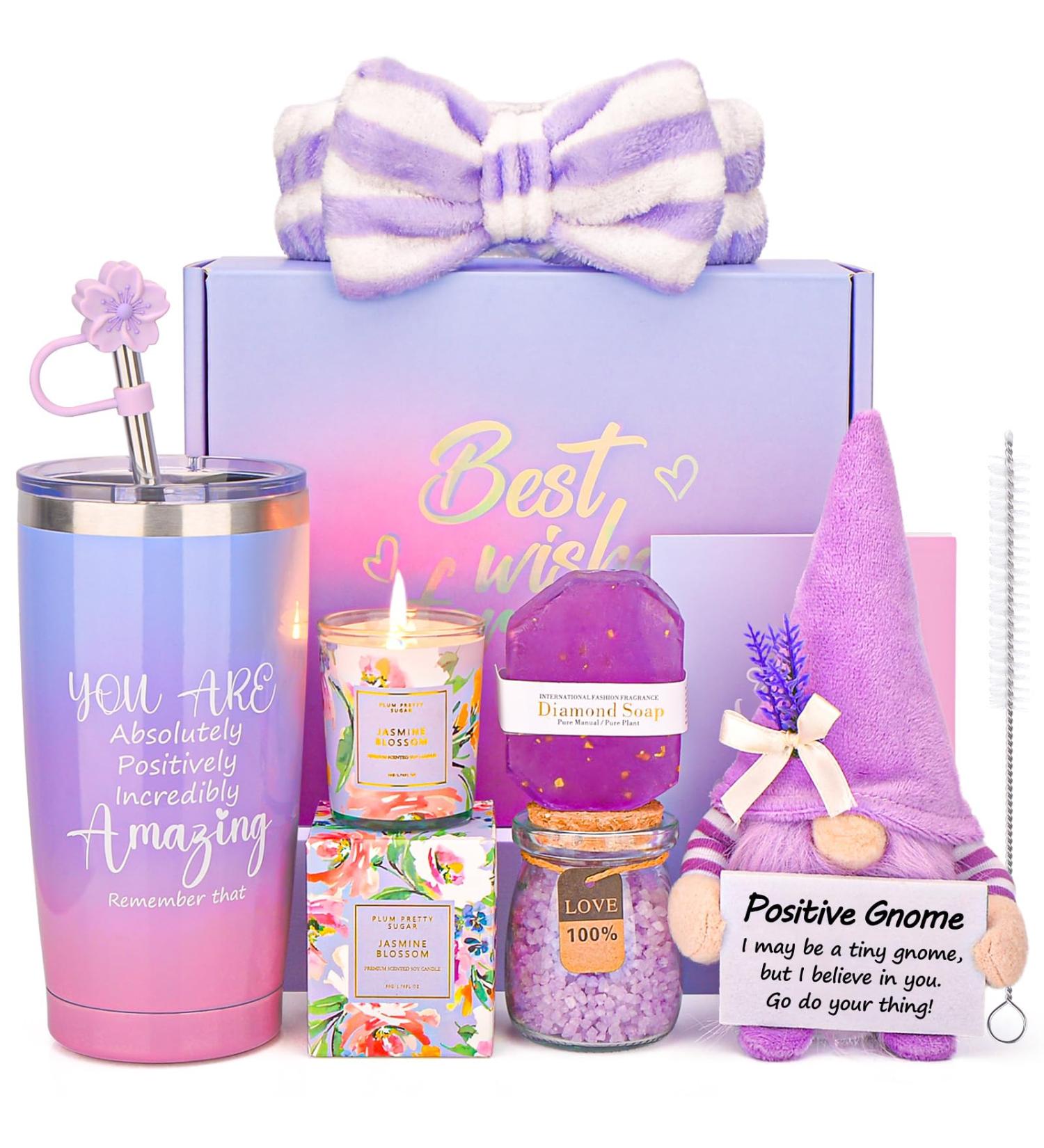 Discover the Perfect Birthday Gifts for Women: Relaxing Spa Bath Gift Basket Set with Gnome - Ideal Self-Care Gifts for Mom Girlfriend Sister & Friends - Buy Online on SooperMarket.com