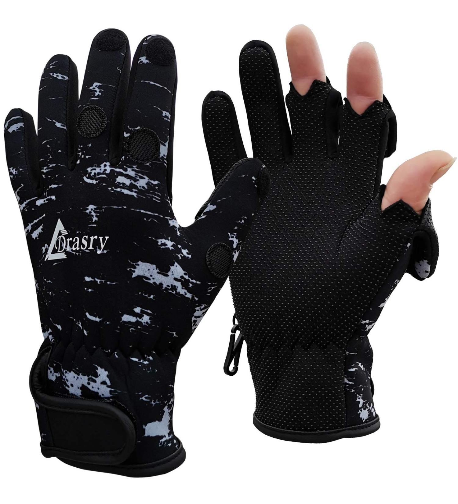 Drasry Neoprene Fishing Gloves - Touchscreen, 3 Cut Fingers, Waterproof - Men and Women - Medium - Buy Online on SooperMarket.com