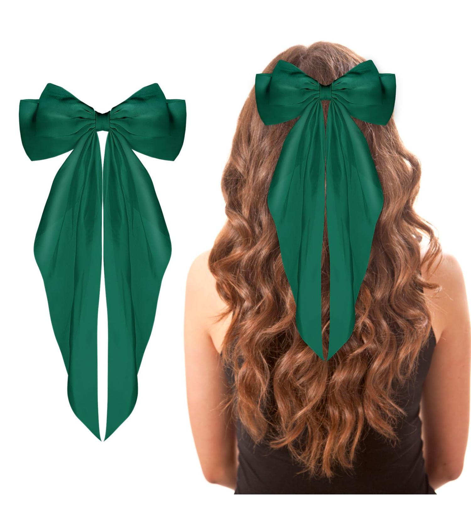 Buy Wllhyf 90s Style Hair Clips - Soft Silky Satin Hairpins & Accessories for Women & Girls (Green) - Buy Online on SooperMarket.com