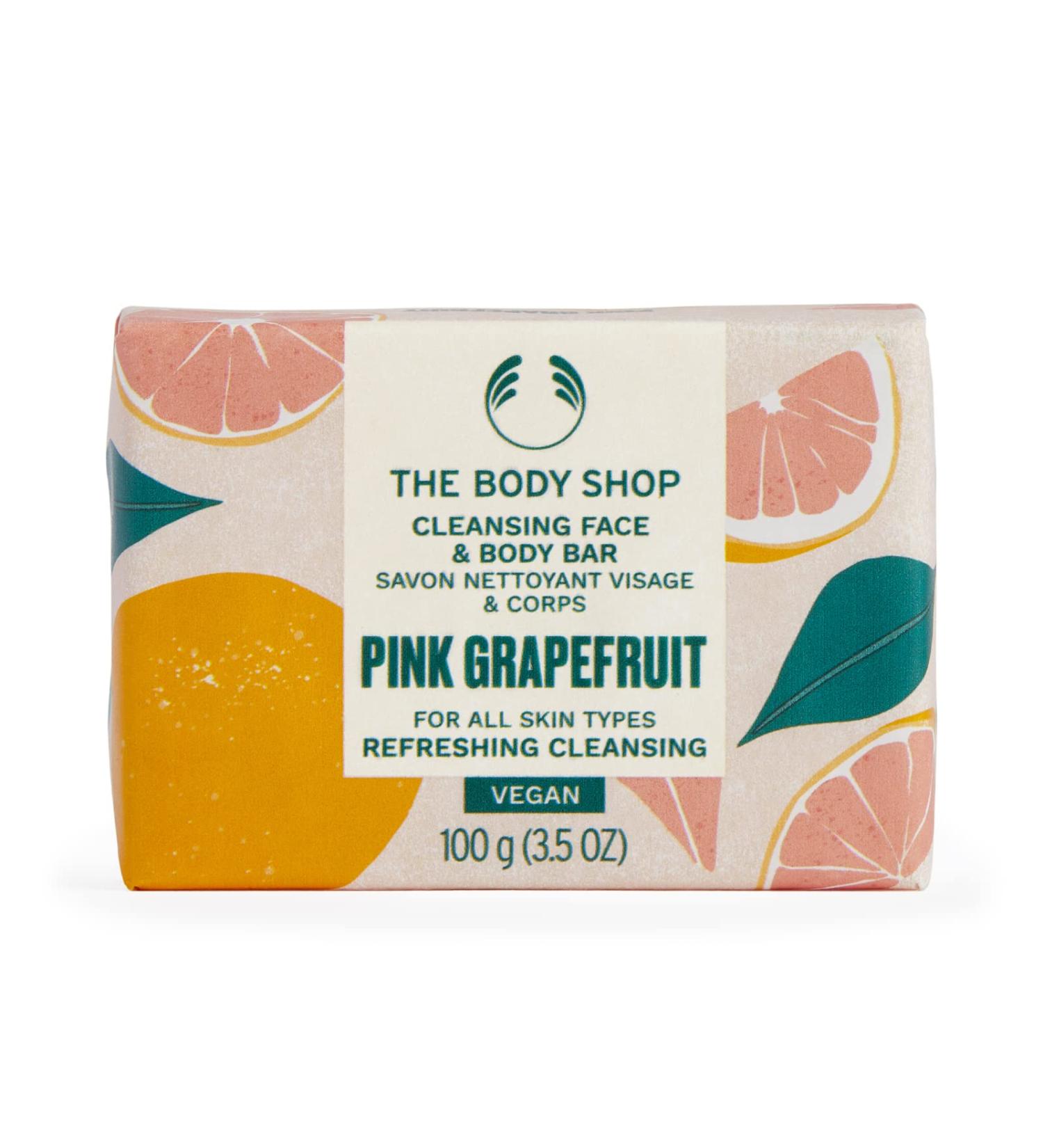 The Body Shop Pink Grapefruit Cleansing Bar 3.5oz - Vegan Formula for Silky Soft Skin - Buy Online on SooperMarket.com