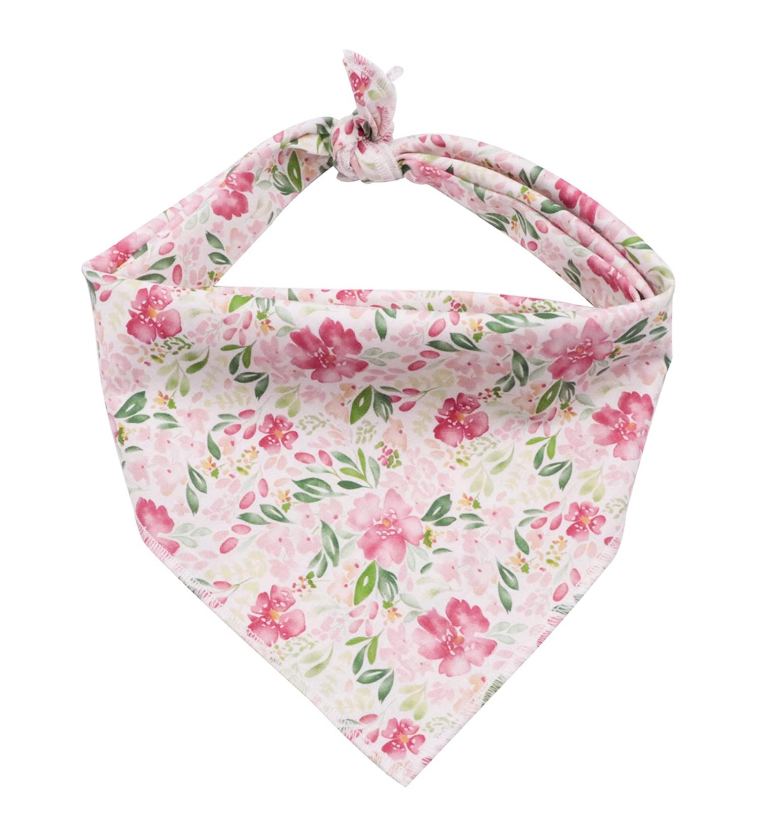 Lionet Paws Dog Bandana - Pink Flower Triangular Scarf for Small Medium & Large Dogs | Stylish Headscarf for Pets (Pack of 1) - Buy Online on SooperMarket.com