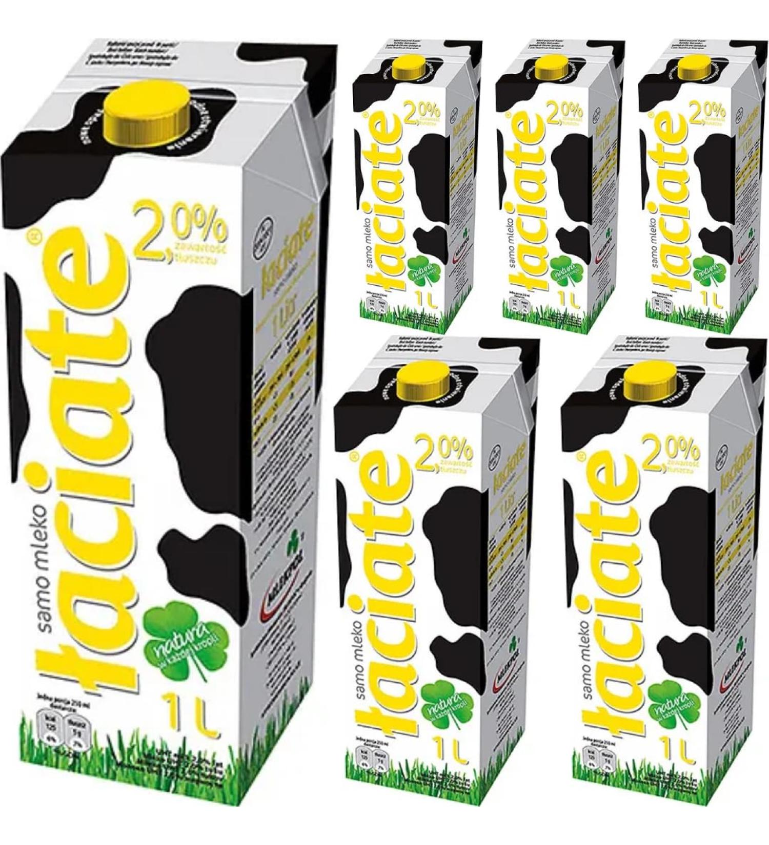 Laciate Yellow Milk 2.0% Fat UHT Milk1000 Mililiter x 6 Boxes - Buy Online on SooperMarket.com