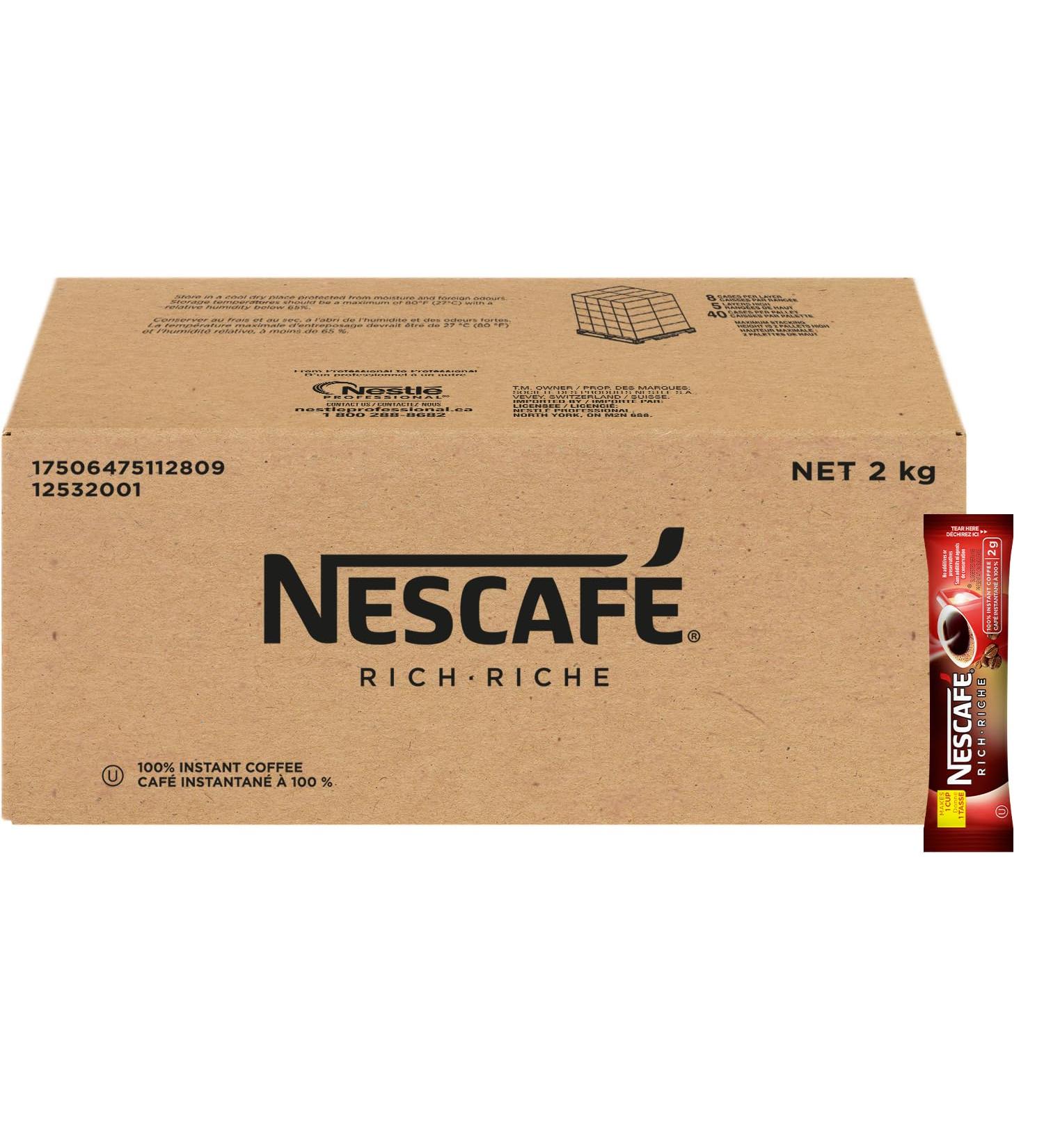 NESCAFE Rich Instant Coffee Single Serve Instant Coffee Packets 2kg Case (2gx1000) - Buy Online on SooperMarket.com