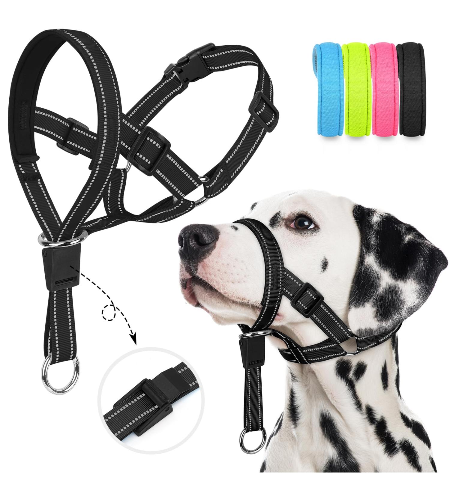 Weesiber Adjustable Dog Muzzle & Padded Halter - No Pulling Leash Solution for Medium Dogs (Black) - Buy Online on SooperMarket.com