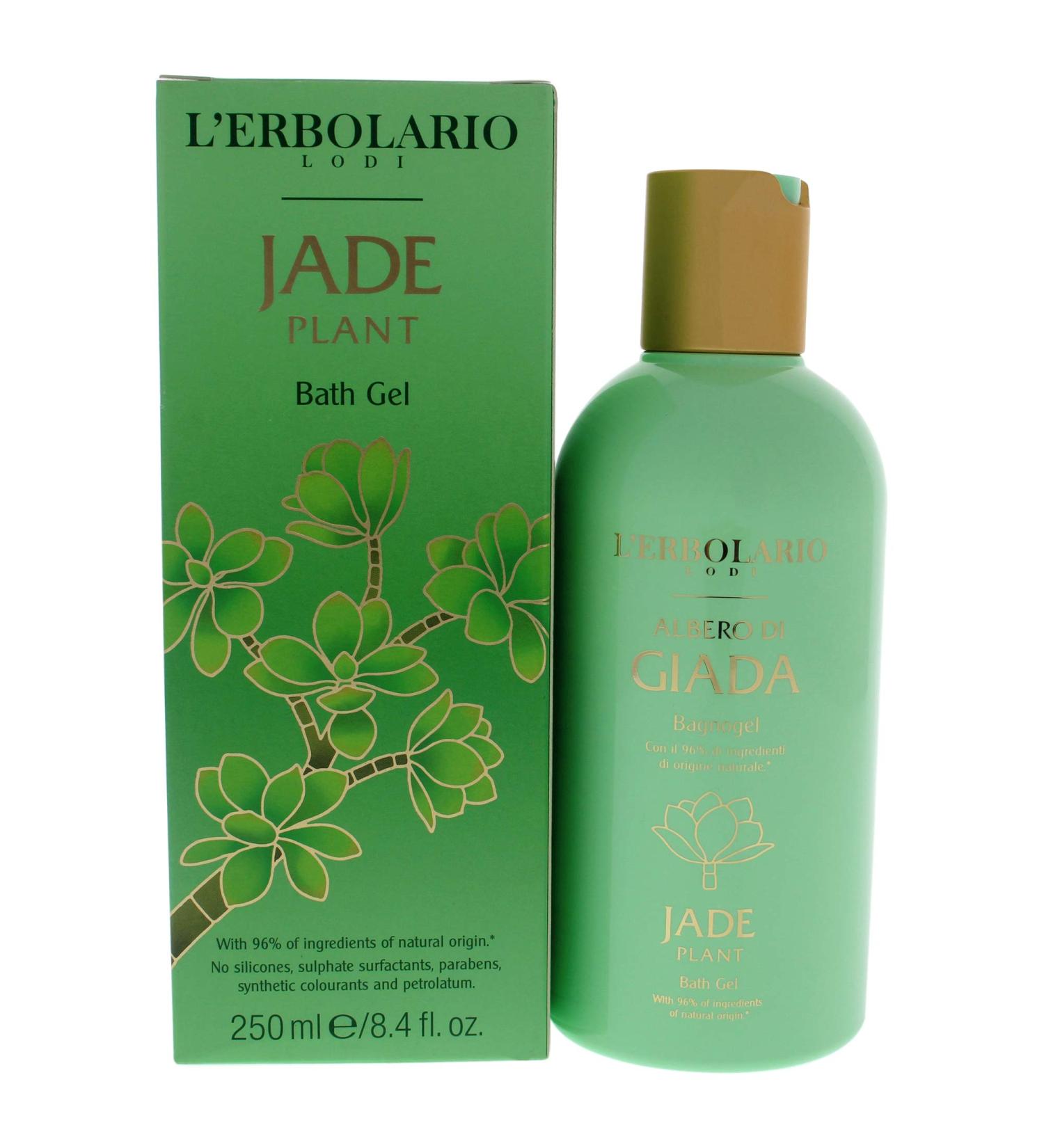 L'Erbolario Jade Plant Bath Gel - Gentle Moisturizing Formula for Delicate Skin - Paraben Free 8.4 Oz - Green & Floral Fragrance - Buy Online on SooperMarket.com