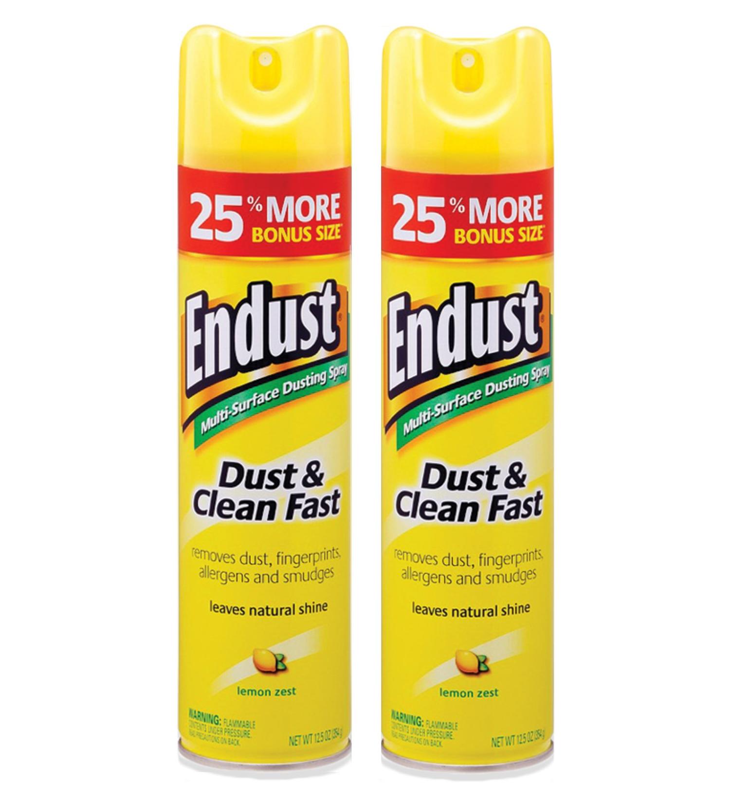Endust Multi-Surface Lemon Zest Cleaning Spray 12.5oz (2-Pack) - Dusting and Polishing Formula - Buy Online on SooperMarket.com