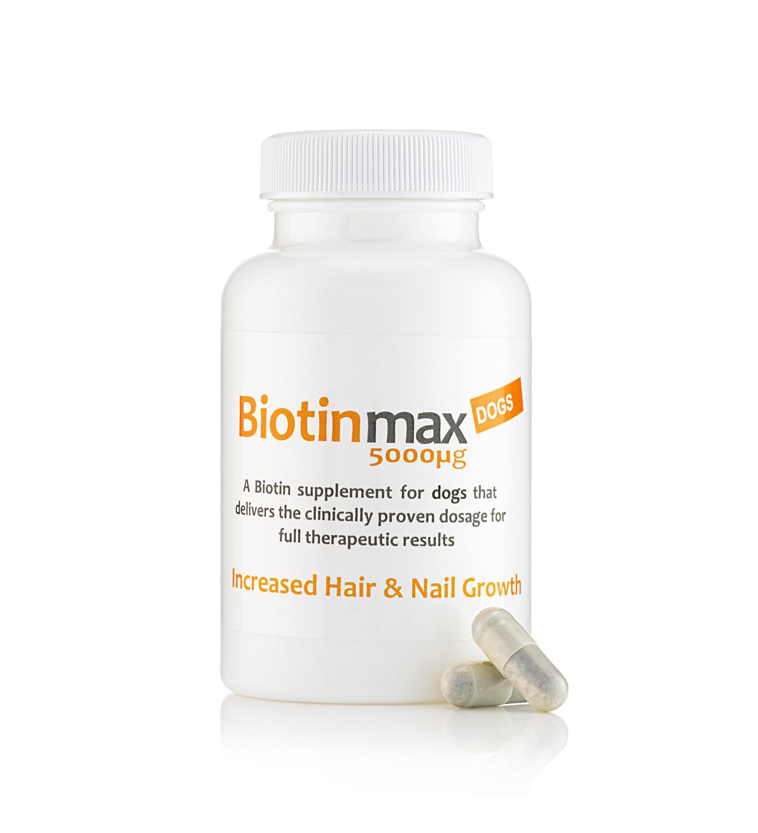 BiotinMax Vitamin Supplement for Dogs Coat & Skin Care Strongest Clinical Strength Biotin 5000 g 100 Capsules - Buy Online on SooperMarket.com