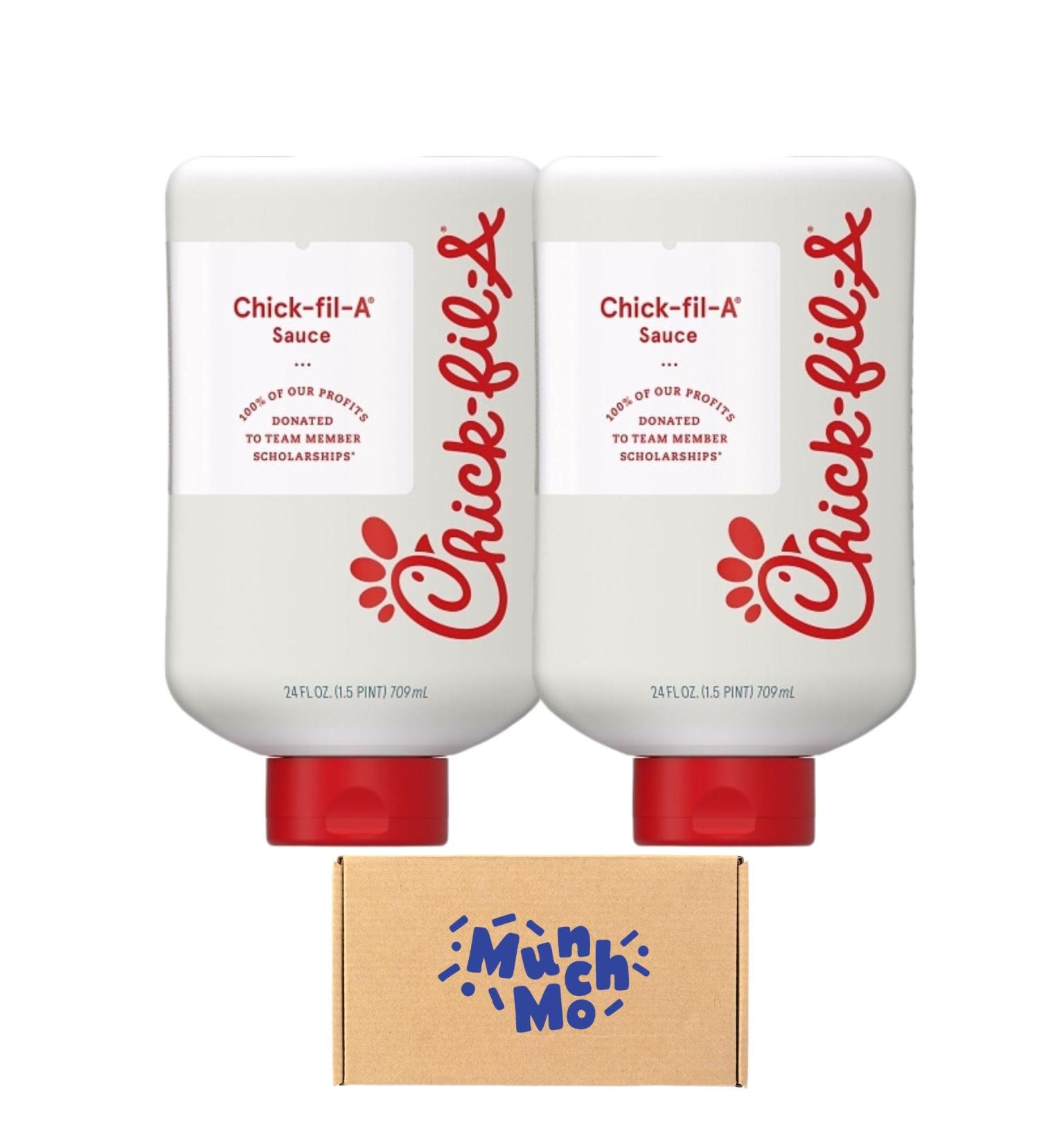 Chick Fil A Original Sauce 24Oz Squeeze Bottles 2 Packs - Resealable Squeezable Containers With MunchMo Power Clip - Buy Online on SooperMarket.com