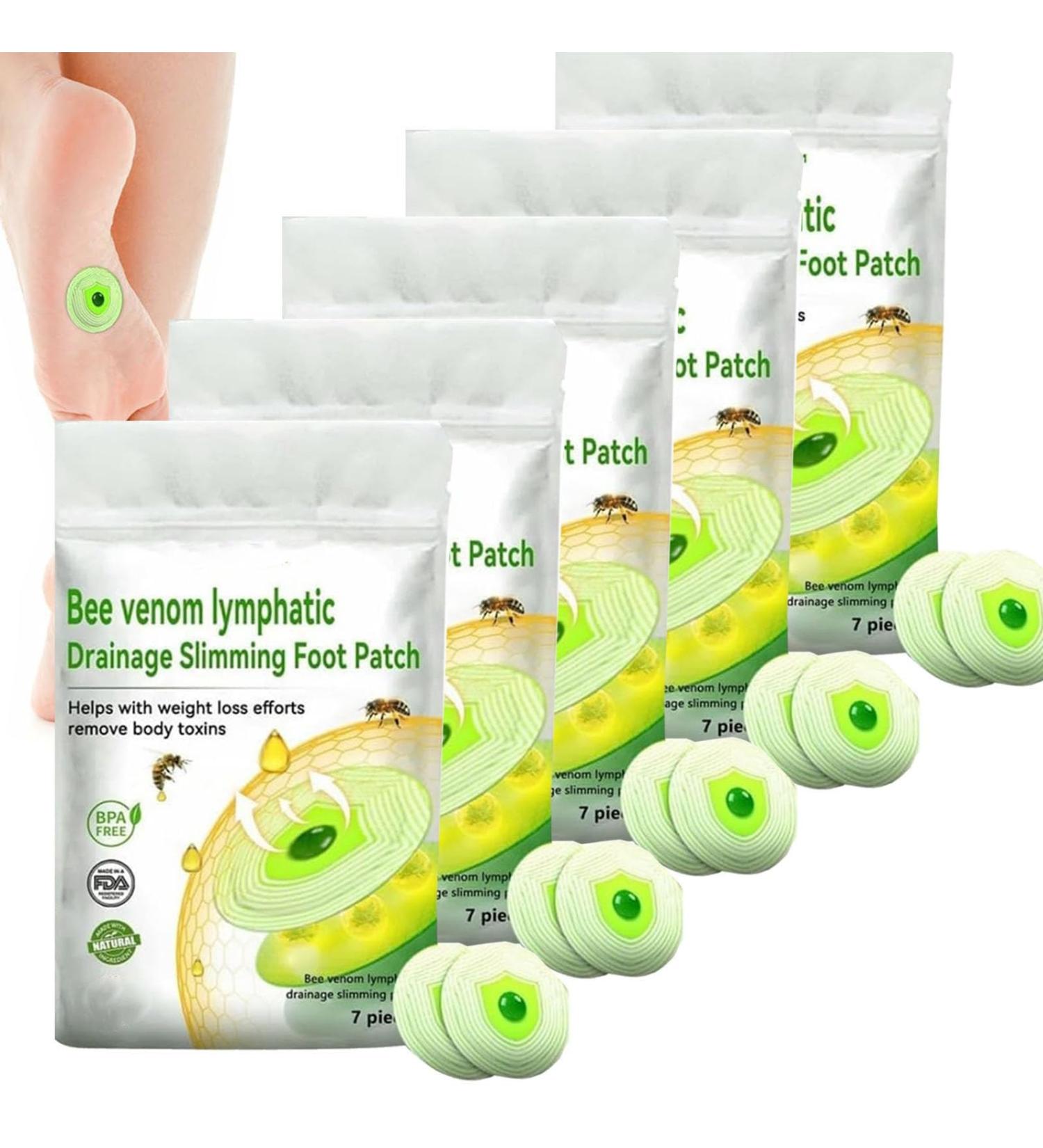 LUKMLCA Bee Venom Lymphatic Drainage Slimming Foot Patch LUKMLCA Bee Venom Foot Patch Bee Venom Lymphatic Drainage & Slimming Patches Effective Feet Health Patches for Foot and Body Care (5 Bag) - Buy Online on SooperMarket.com