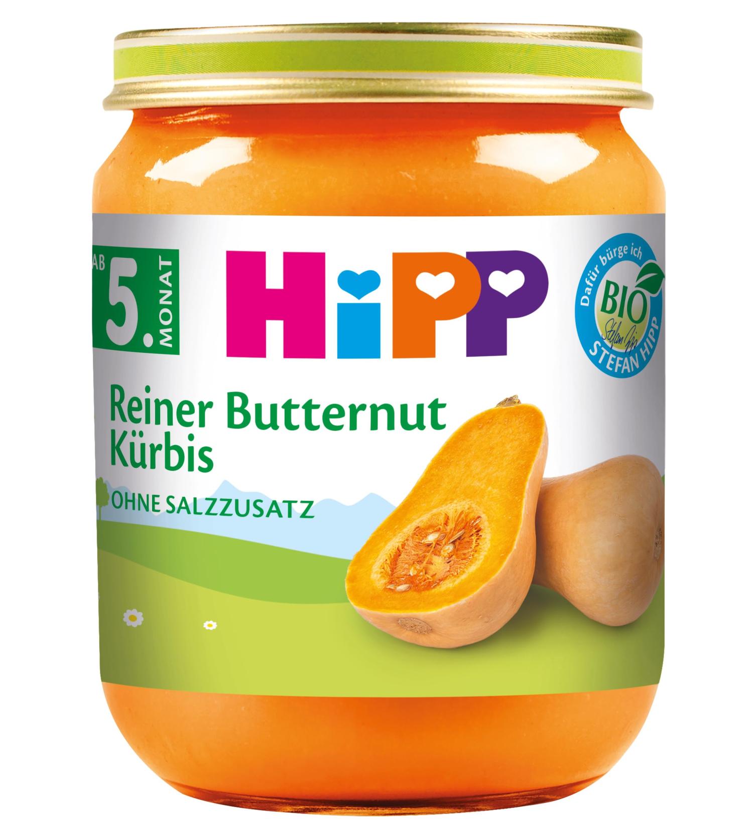 Hipp Organic Vegetables Pure Butternut Squash Pack of 6 (6 x 125 g)