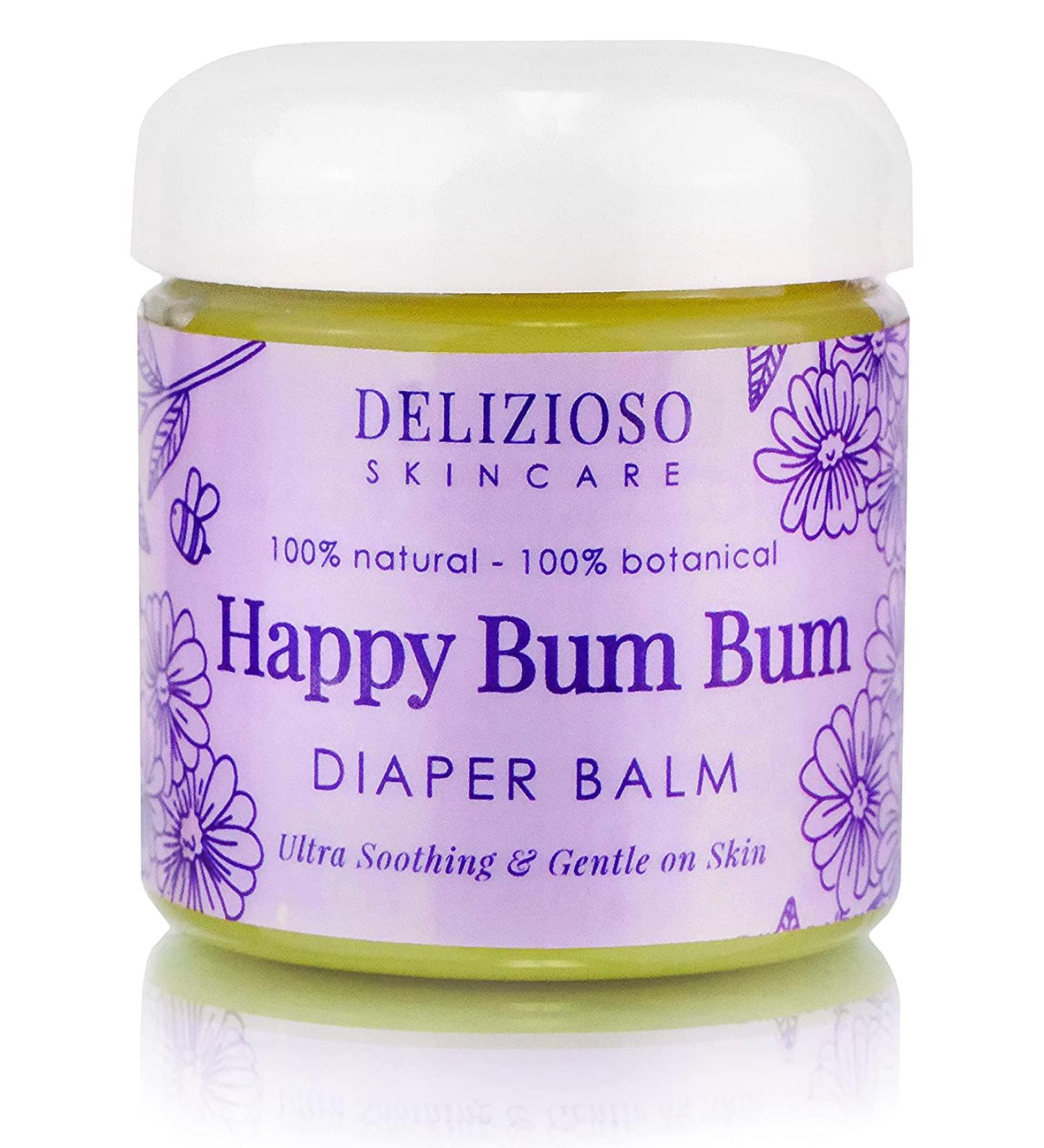 Happy Bum Bum Diaper Baby Balm - 100% Natural Calendula Chamomile Lavender Herbal Infused Moisturizer - for Eczema & Dry Skin - Handmade & Cruelty-Free - 4 oz - Buy Online on SooperMarket.com