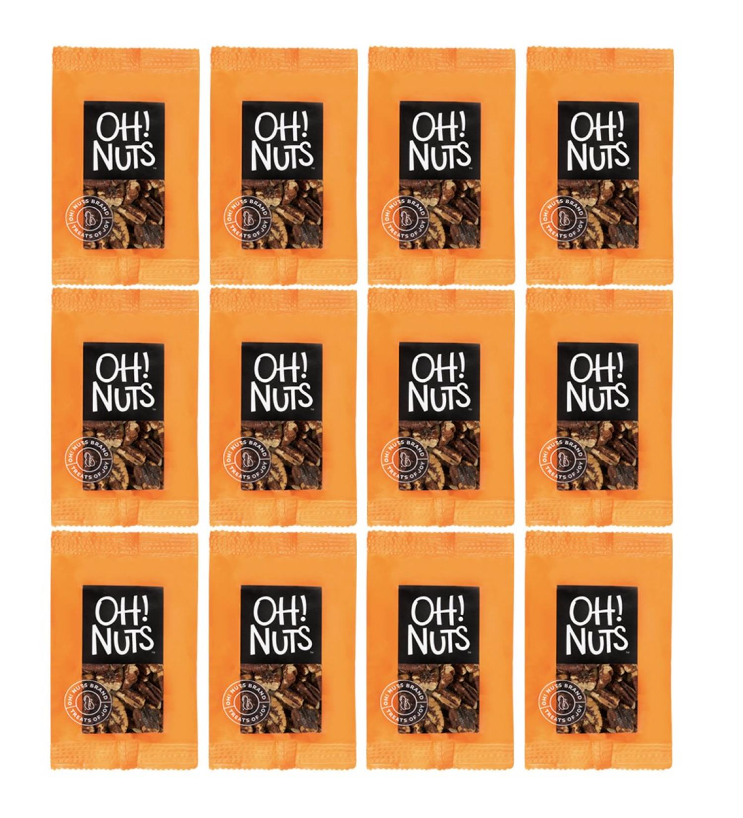 Oh! Nuts Snack Packs - All Natural Keto Snack - Assorted Box of 12 Individual Bags (Roasted Salted Pecans) - Buy Online on SooperMarket.com