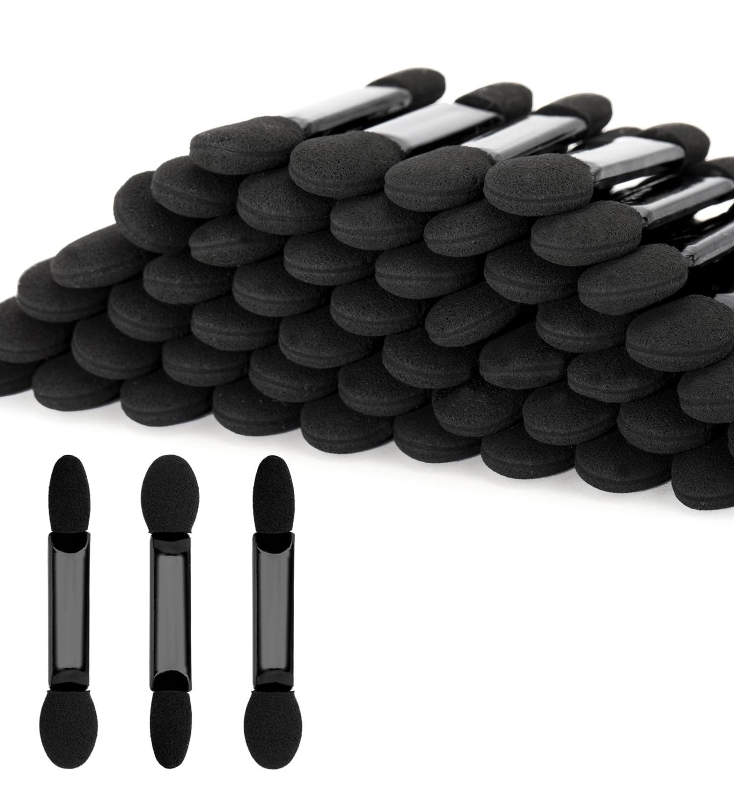 100PCS Disposable Eyeshadow Applicators | Black Sponge Brushes for Eye and Nail Makeup - Buy Online on SooperMarket.com