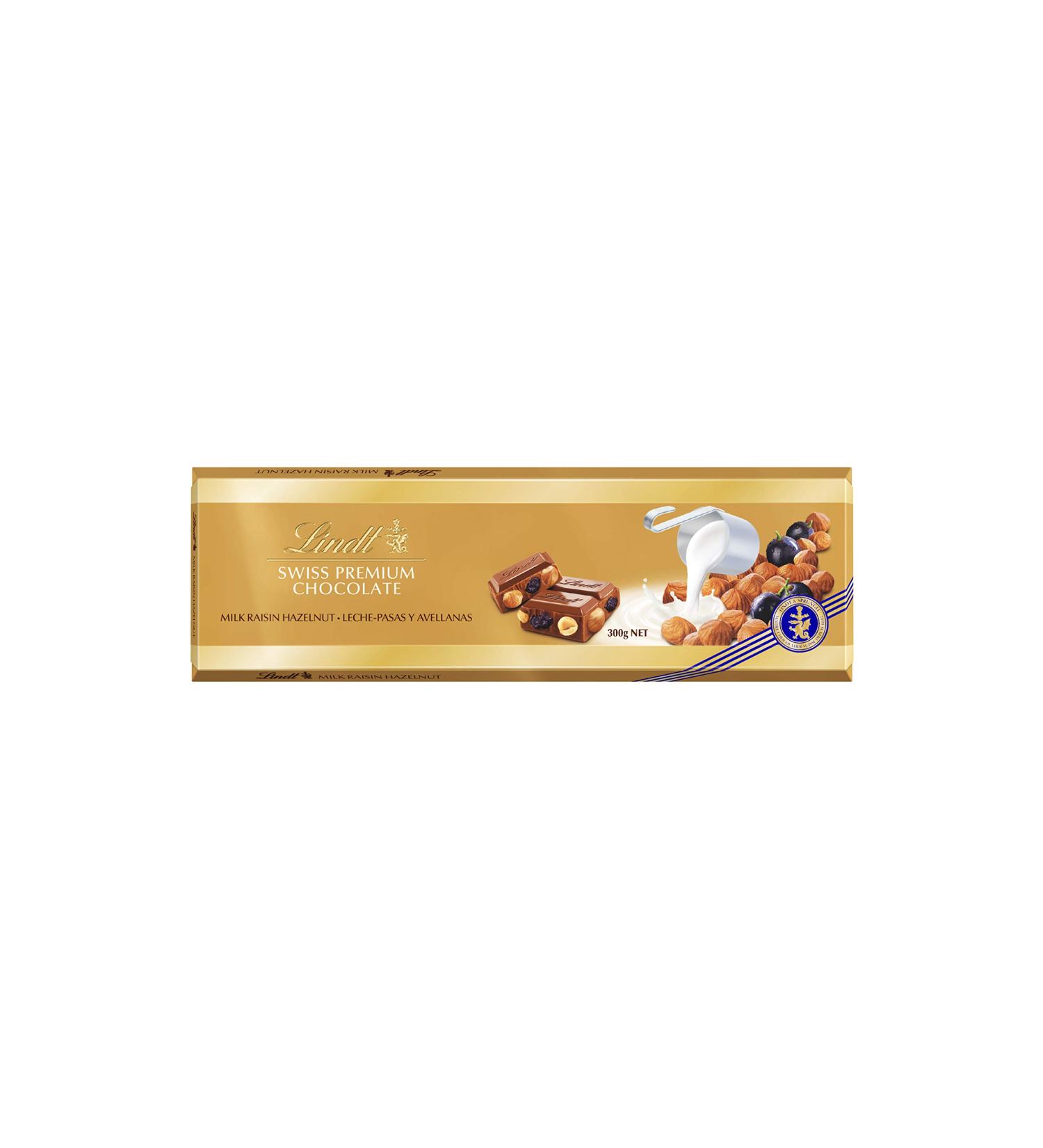 Lindt - Gold Bar Hazelnut & Raisin - 300g (Pack of 1) - Buy Online on SooperMarket.com