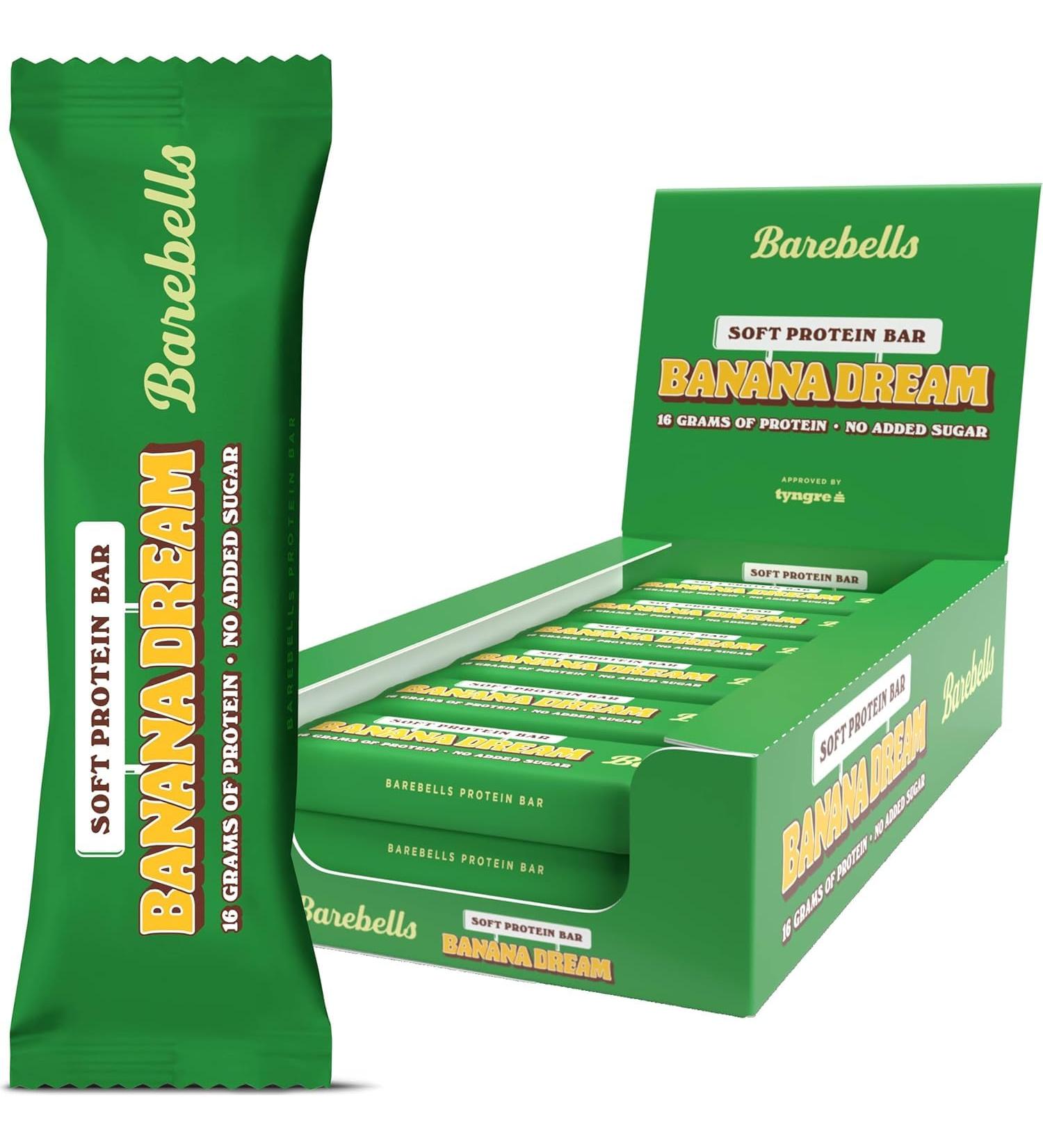 Barebells Protein Bars | 16g protein low carb chocolate bars | after workout low calorie snacks 12 x 55g (Soft Bars Banana Dream) - Buy Online on SooperMarket.com