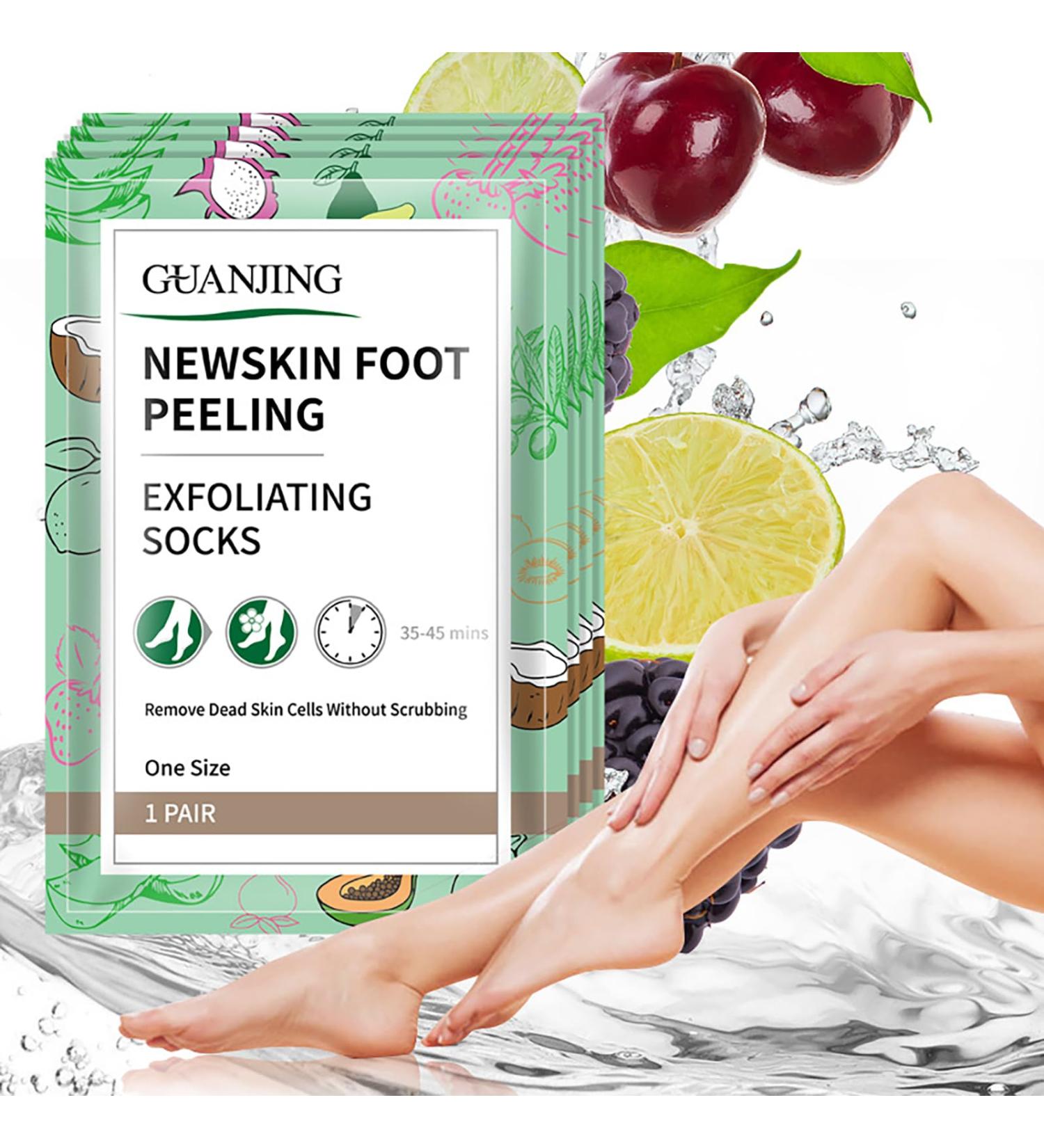Joyeee Foot Peel Mask for Hard Skin 4 Pairs Exfoliating Foot Peeling Mask Foot Peel Socks for Removes Calluses and Hard Skin Foot Care For Men and Women B#4 Pairs - Buy Online on SooperMarket.com