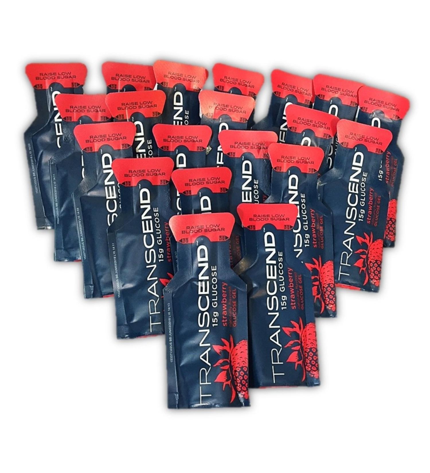 TRANSCEND 15g Glucose Gels - 20 Pouch Bulk Pack