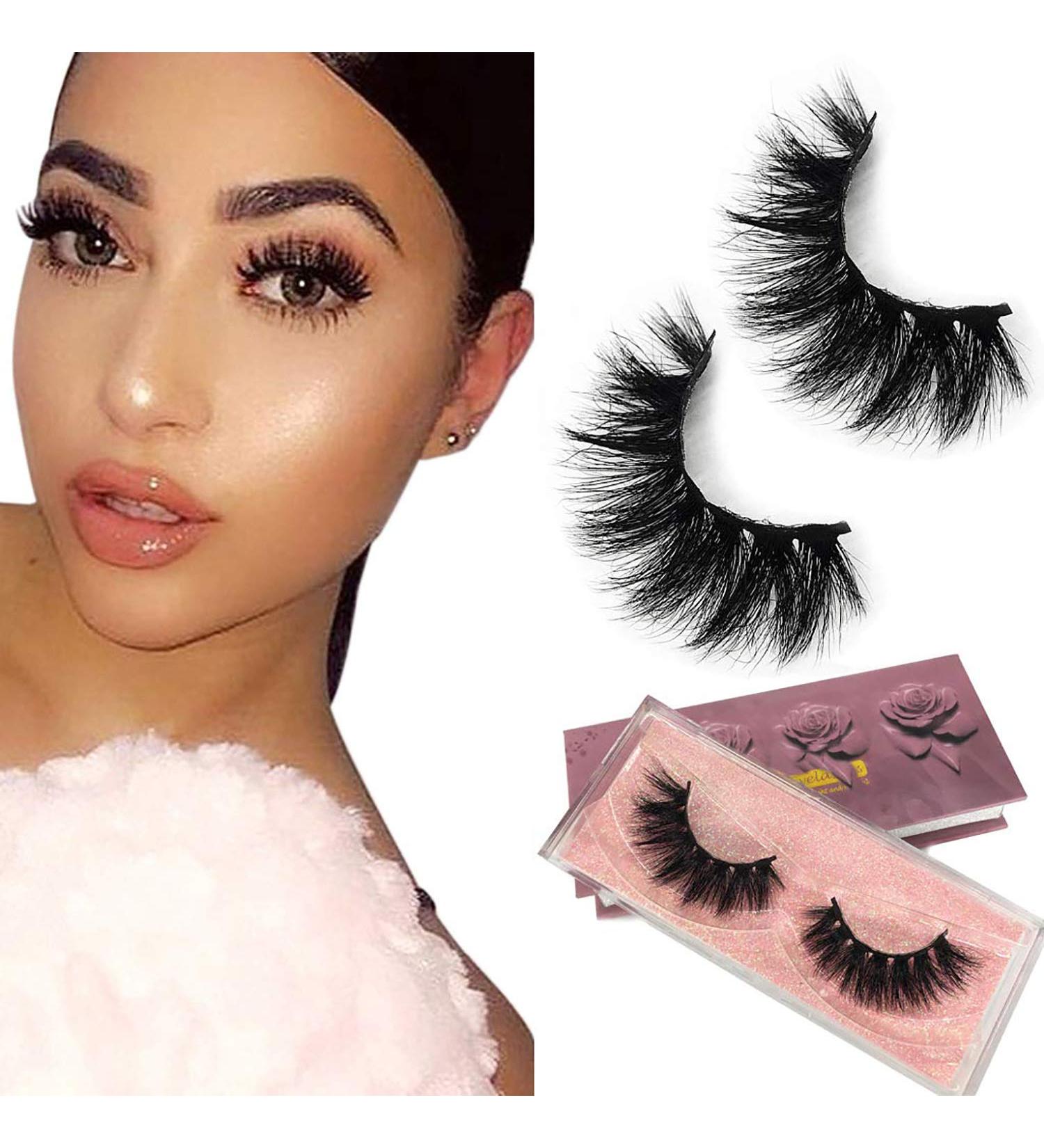 GOO GOO 16mm Bushy Siberian Mink Fur False Eyelashes - Handmade 3D Natural Soft Curl Fake Lashes - Reusable Makeup Eyelashes - 1 Pair - Buy Online on SooperMarket.com