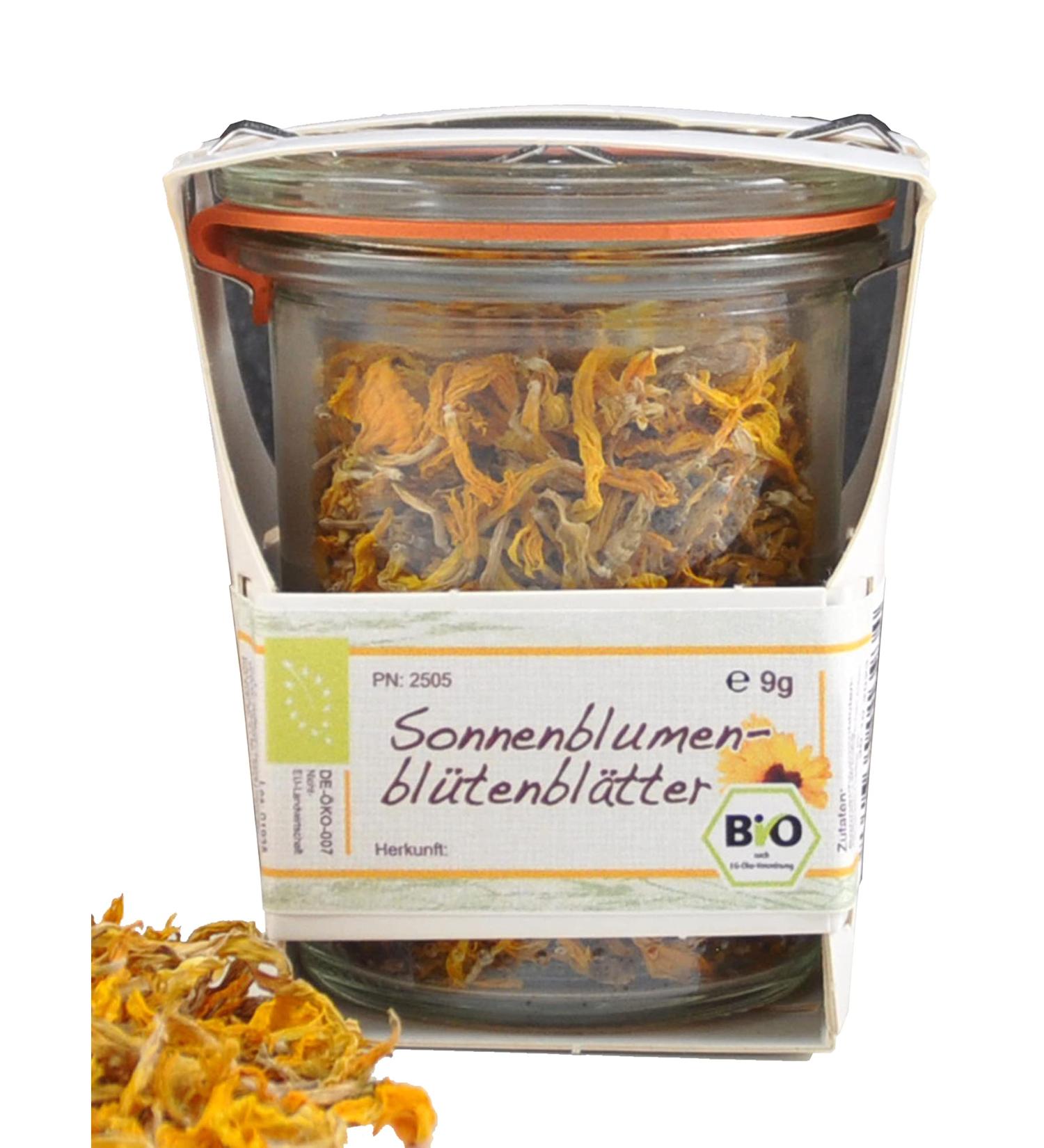 Premium Edible Organic Flowers in Glass | Plastic-Free Tea Gift | Hand-Processed Sunflower Petals - Buy Online on SooperMarket.com