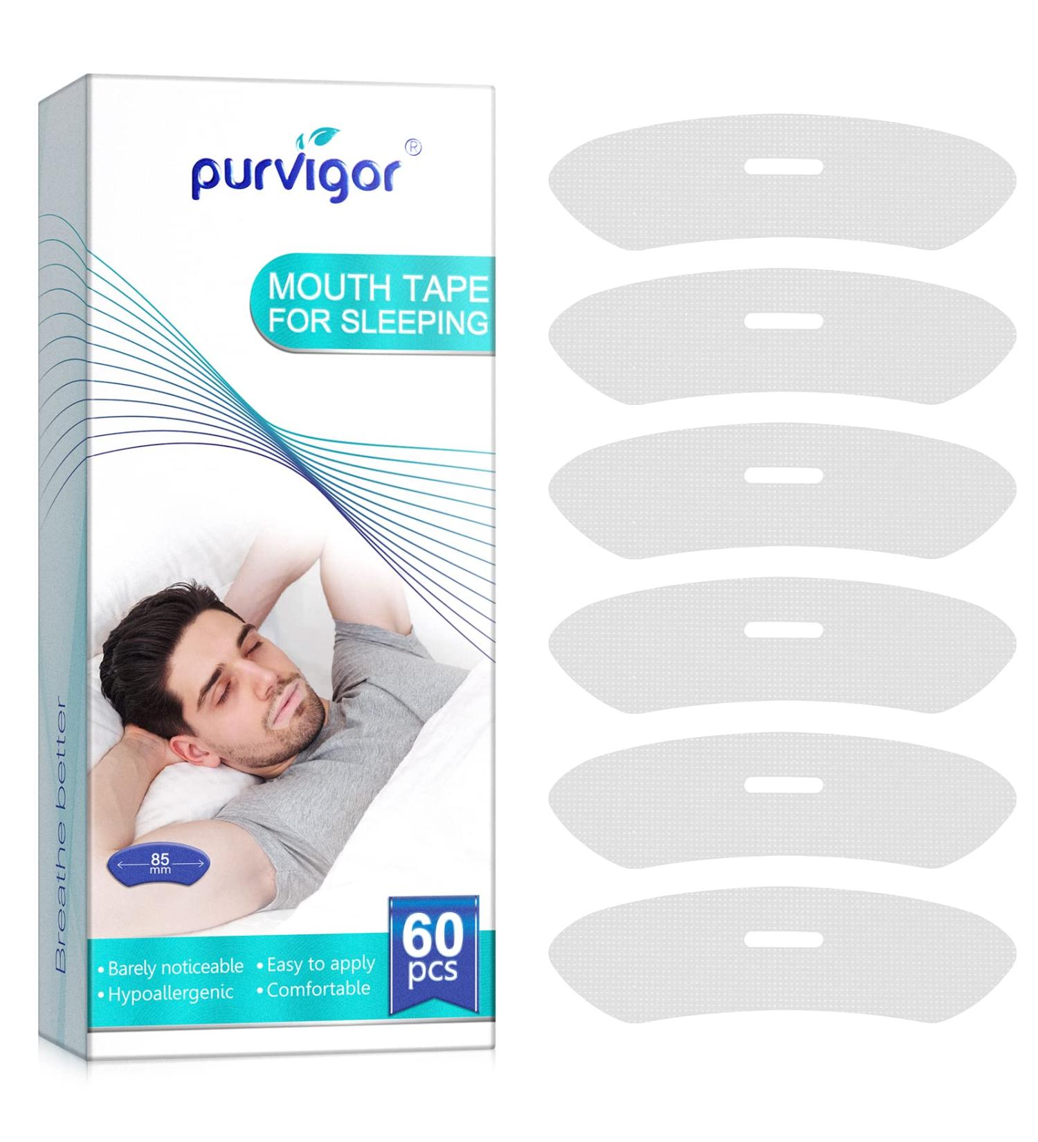 Mouth Tape 60 PCS for Better Sleep and Snoring Relief | Gentle Sleep Strips for Improved Nose Breathing | Stop Drooling and Enhance Nighttime Rest | Customizable for Your Mouth Shape - Buy Online on SooperMarket.com