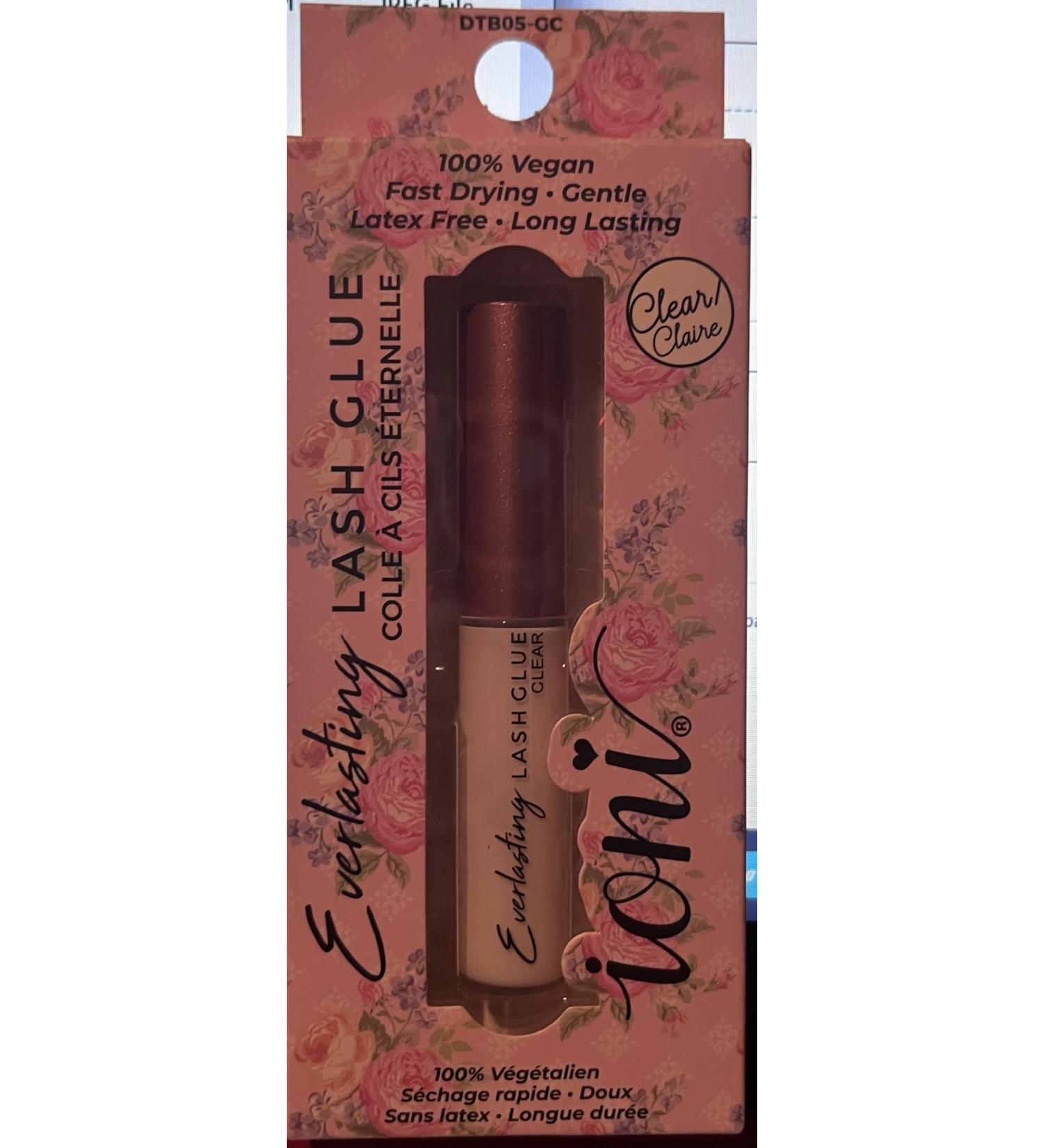 Ioni Eyelash Glue Clear 100% Vegan Fast Drying Long Lasting Latex Free Lashes & Eyelashes Curling Gloves Ebony Natural dtb05-gc