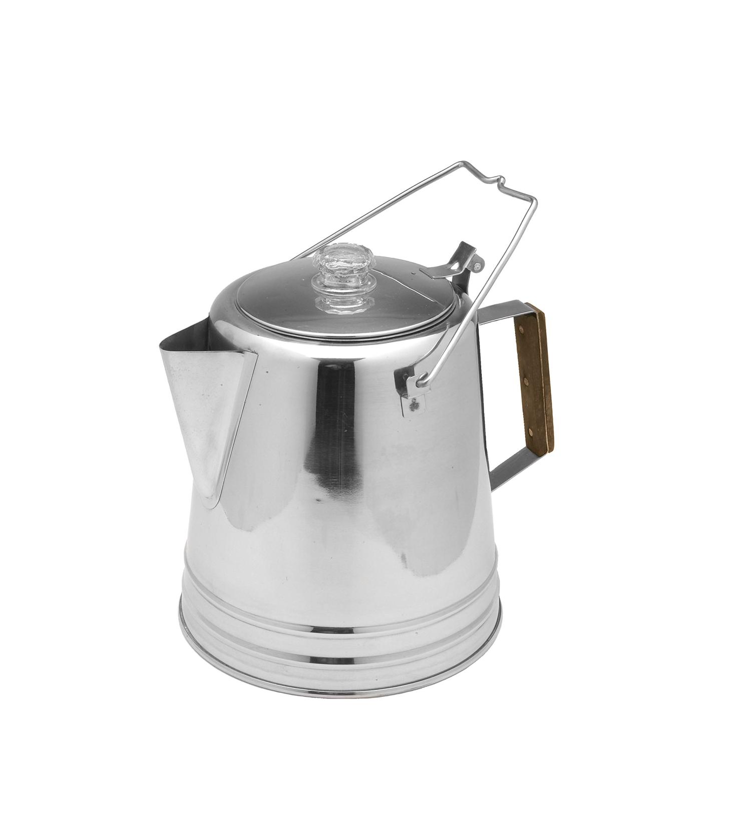 Texsport Stainless Steel Coffee Pot Percolator for Outdoor Camping , Silver, 28 Cup