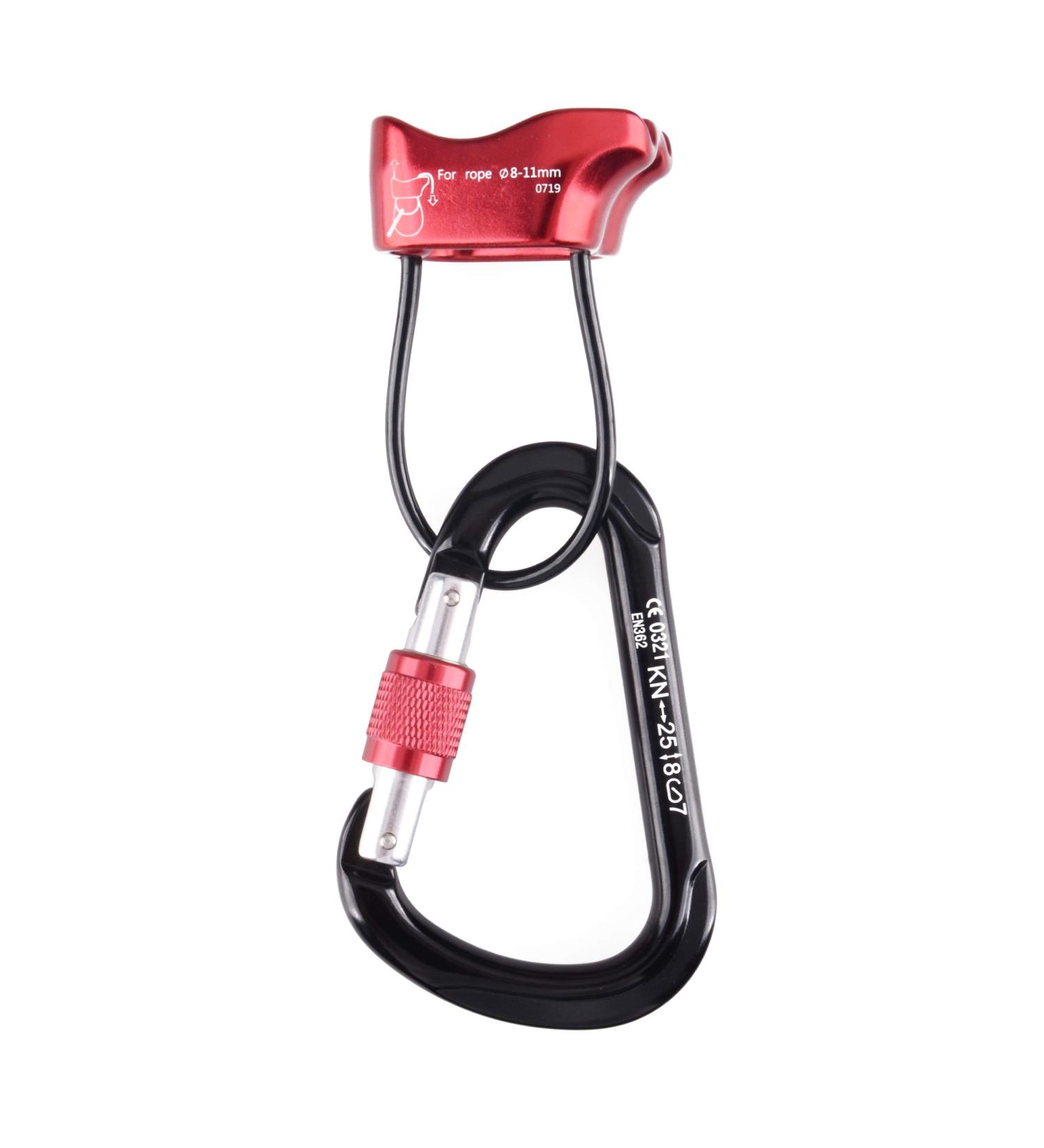 TRIWONDER ATC Belay Device - V-Grooved Micro Rescue Guide for Rock Rappelling | Red with Carabiner - Buy Online on SooperMarket.com