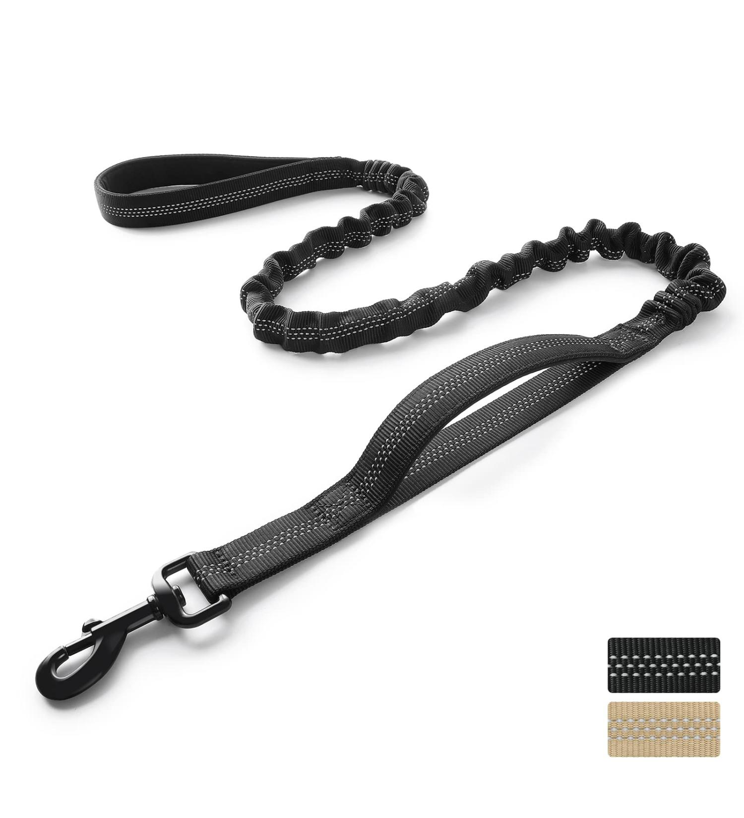 rabbitgoo Bungee Dog Leads for Medium Large Dogs Anti Pull Tactical Lead Rope with 2 Padded Traffic Control Handles for Military Dog Training and Walking Quick Lock Release Black 95-125cm 95-125 cm (Pack of 1) Black - Buy Online on SooperMarket.com