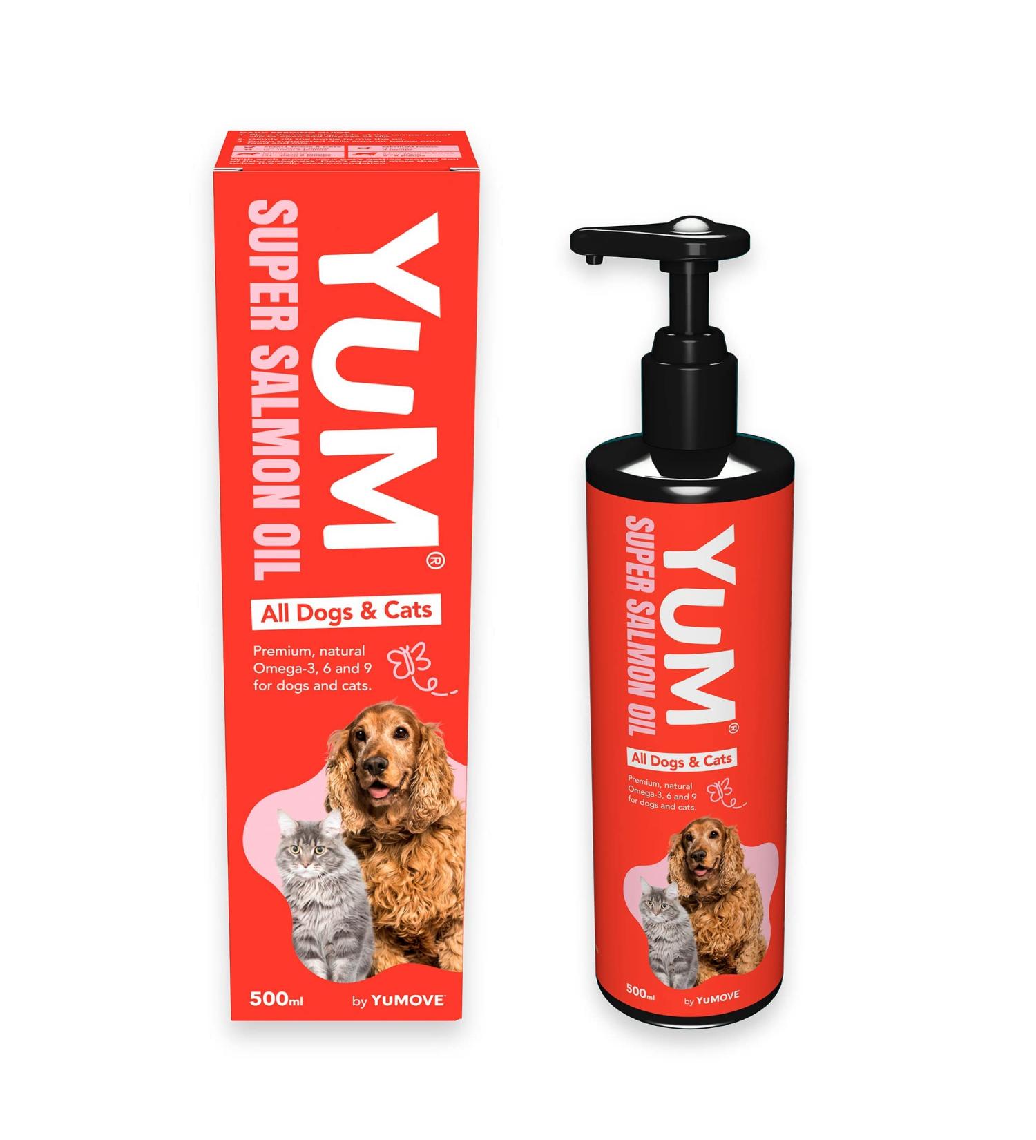 YuM by YuMOVE Super Salmon Oil | Natural Omega-3,6,9 Fish Oil Supplement | 500ml for Dogs and Cats - Buy Online on SooperMarket.com