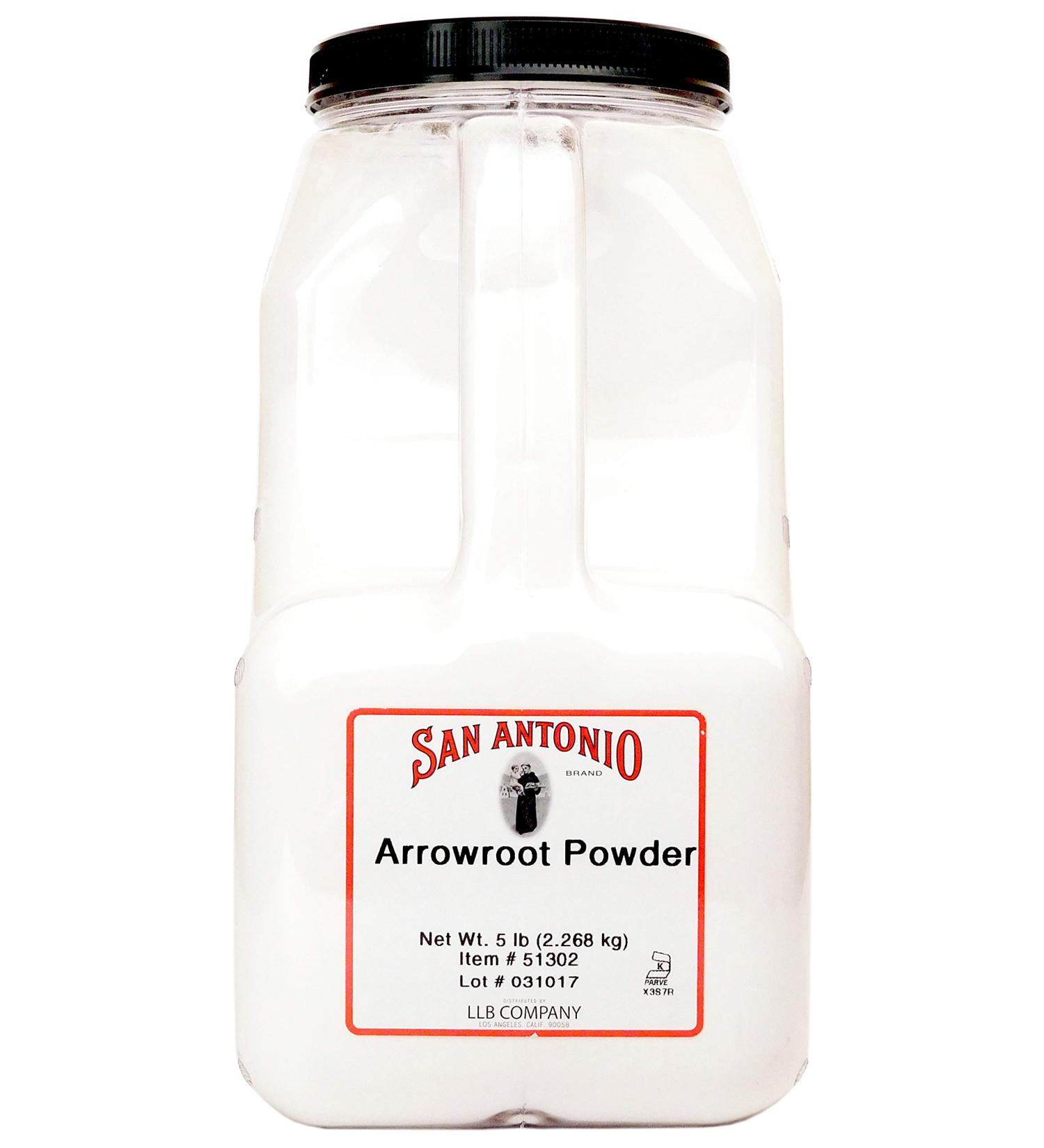 San Antonio 5 Pound Premium Ground Arrowroot Powder, Starch, Flour, (Maranta arundinacea)