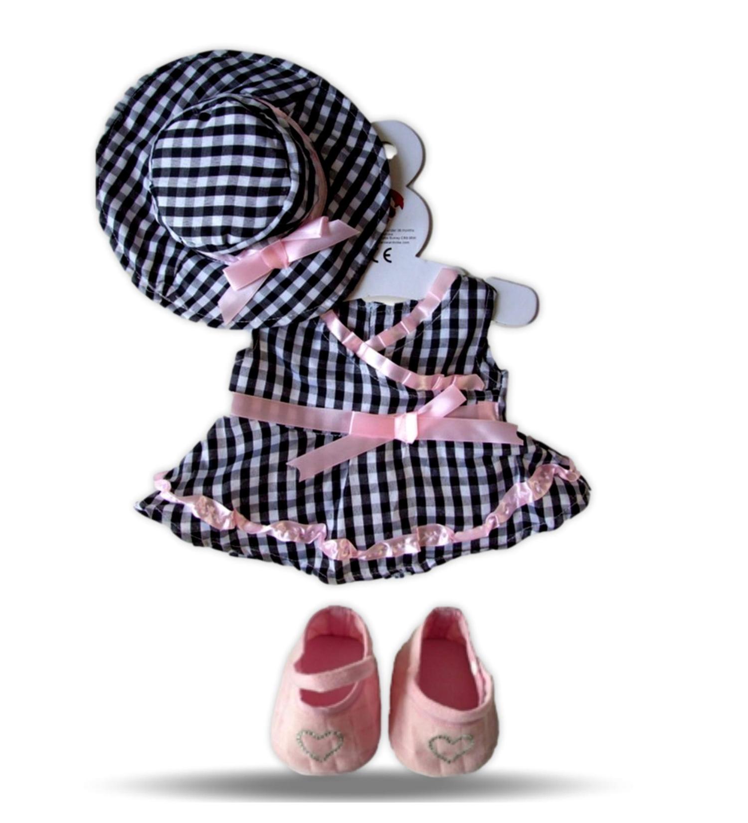 Build a Bear Wardrobe Checked Dress, Hat & Shoes Set - Fits Build-A-Bear Teddy Bears - Buy Online on SooperMarket.com