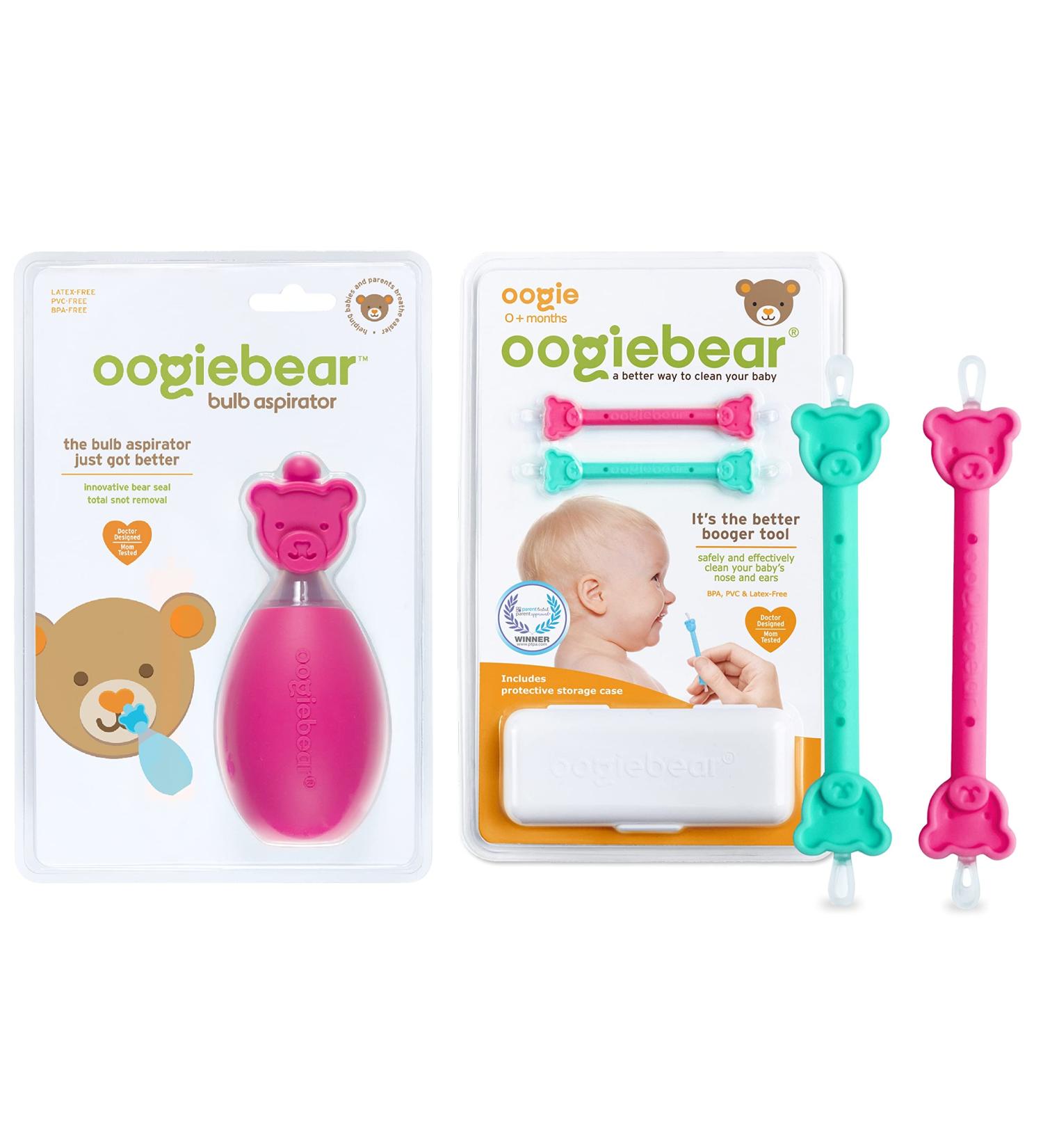 Oogiebear Baby Nasal Aspirator & 2-in-1 Nose Booger/Snot & Ear Wax Gadget | Raspberry Bundle - Buy Online on SooperMarket.com
