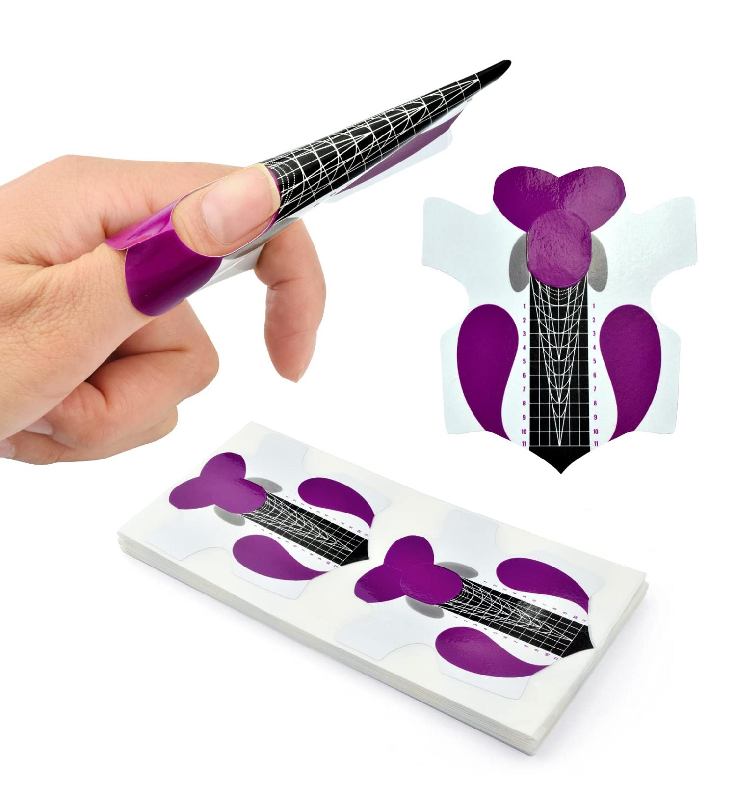 100Pcs Professional Stiletto Nail Forms | Nail Extension Guide | Self-Adhesive Sticker | HJ-NTF037 - Pack of 1 - Buy Online on SooperMarket.com