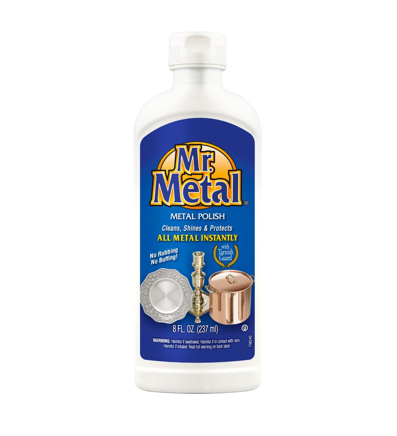 Mr. Metal Metal Polish Liquid - Non-Abrasive All Metal Cleaner - 8 oz Instant Sterling Silver, Brass, and Chrome Polish - Buy Online on SooperMarket.com