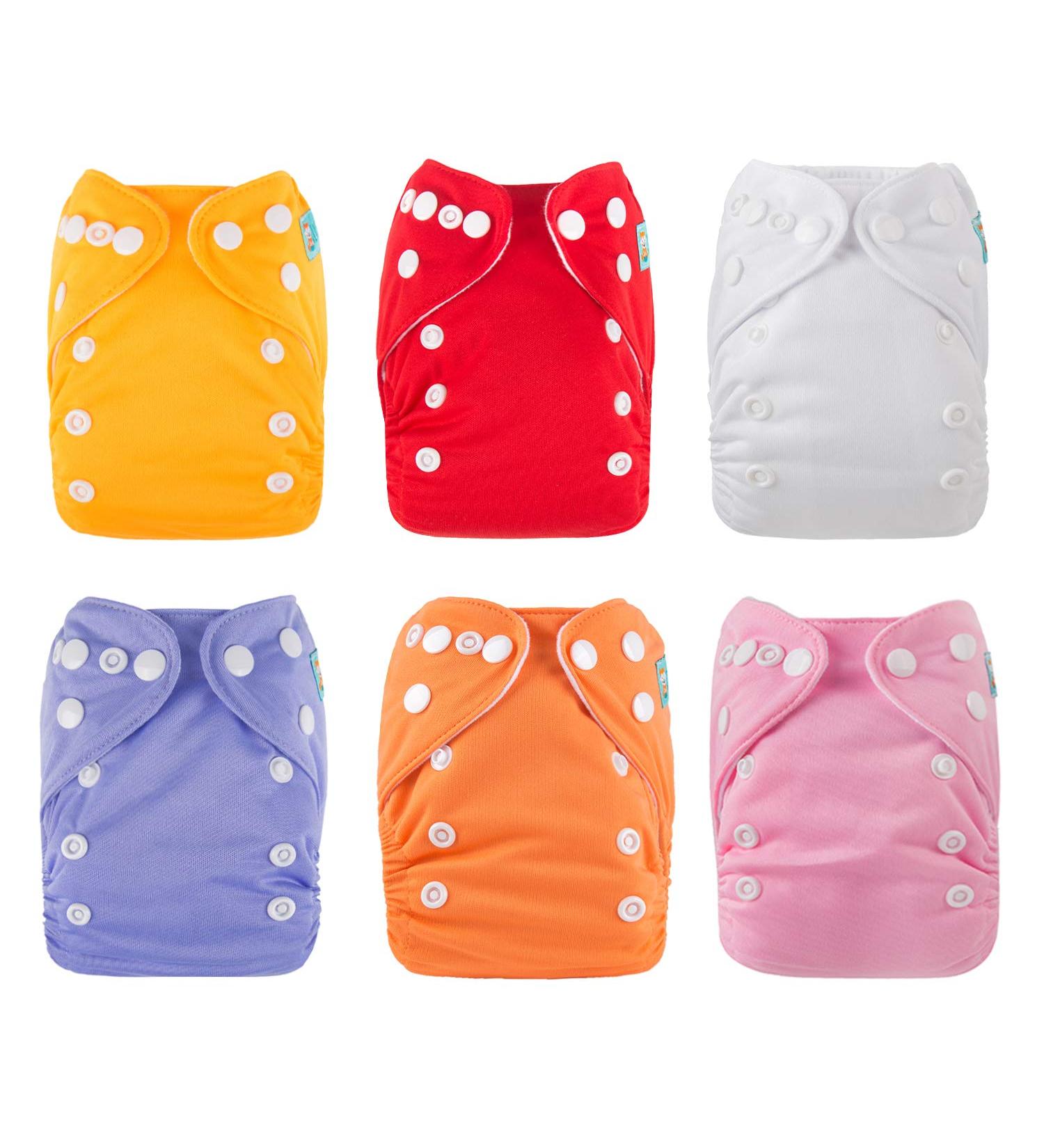 ALVABABY Pocket Newborn Cloth Diapers for Less Than 12pounds 6pcs + 12 Inserts 6SVB05 Snaps 6svb05 6 Count (Pack of 1) - Buy Online on SooperMarket.com