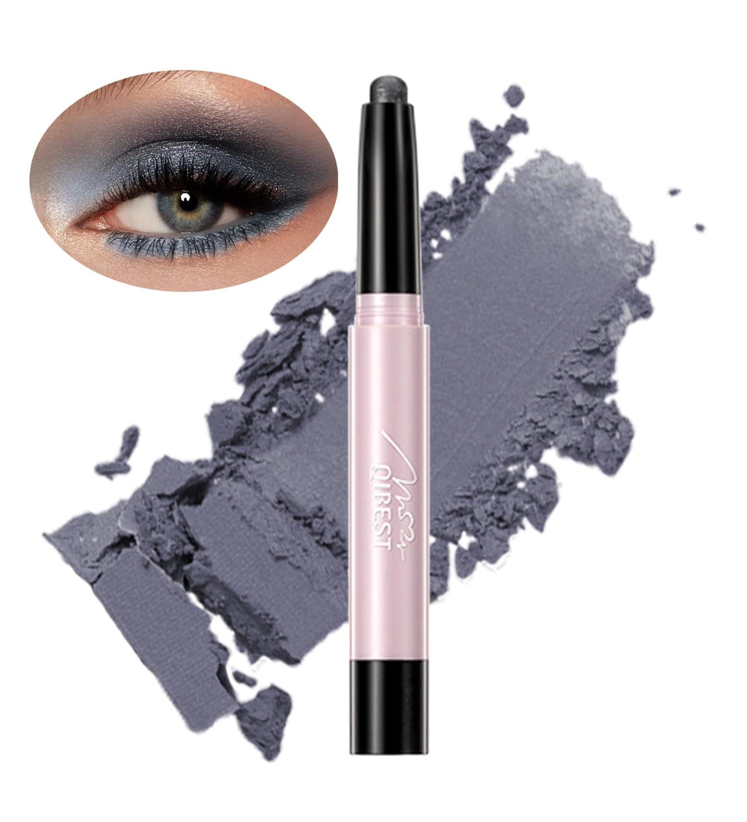 iGuzvaw Matte Eyeshadow Stick Cream to Powder - Waterproof Eyeliner Pencil Crayon in Shimmer 06 Smoky Grey - Buy Online on SooperMarket.com