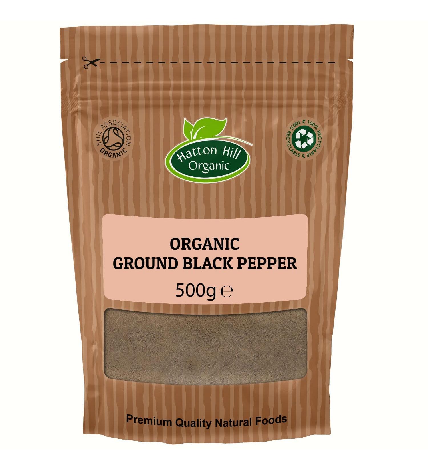 Certified Organic Ground Black Pepper 500g by Hatton Hill Organic - Buy Online on SooperMarket.com